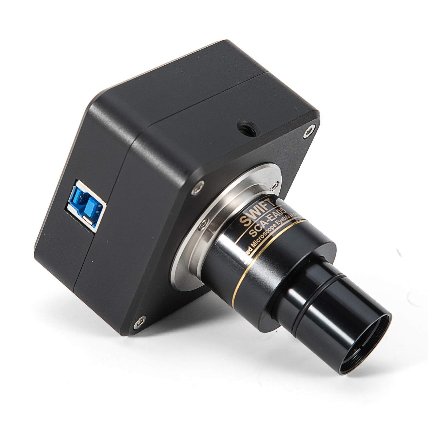 Swiftcam - Cámara de 10 Megapíxeles para Microscopios, con Lente de Reducción, Kit de Calibración, Adaptadores de Eyetube y Cable USB 3.0, Compatible con Windows/Mac/Linux