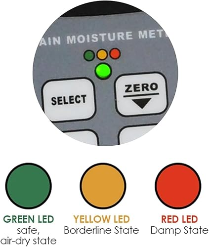 Miniatura 4 de Medidor de humedad de granos, analizador de humedad de grano de mano con estuche portátil, dos formas de visualización y prueba de humedad de 37