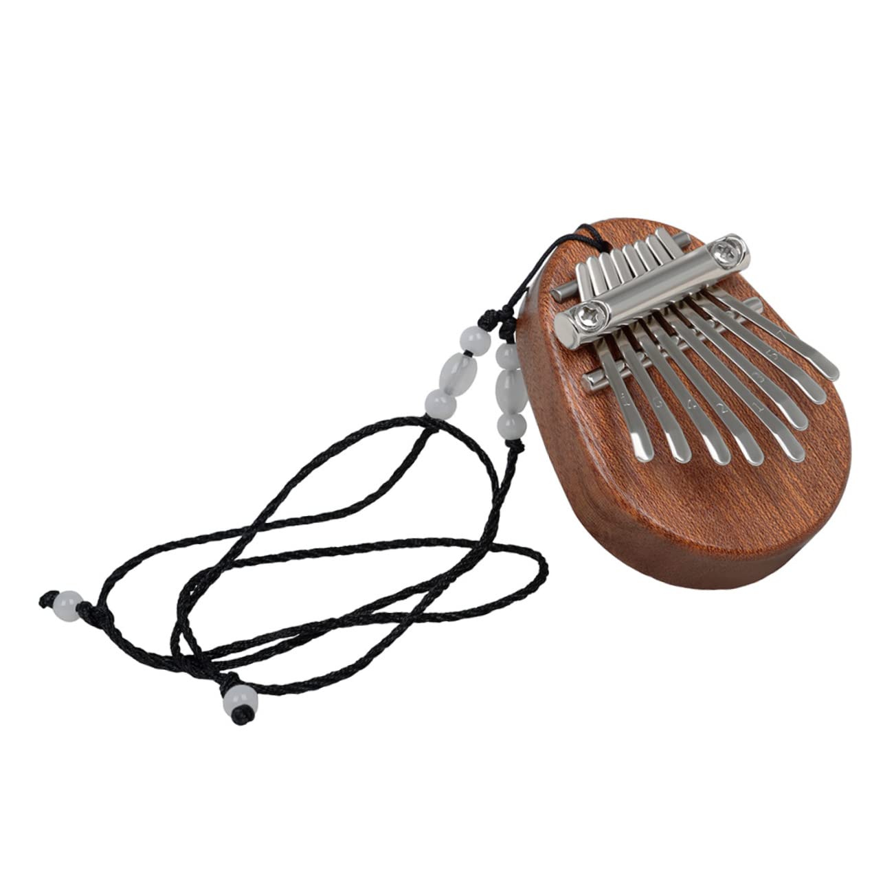 NULYLU Walnut Wood Thumb Piano Necklace African Finger Instrument for Music Lovers and Education