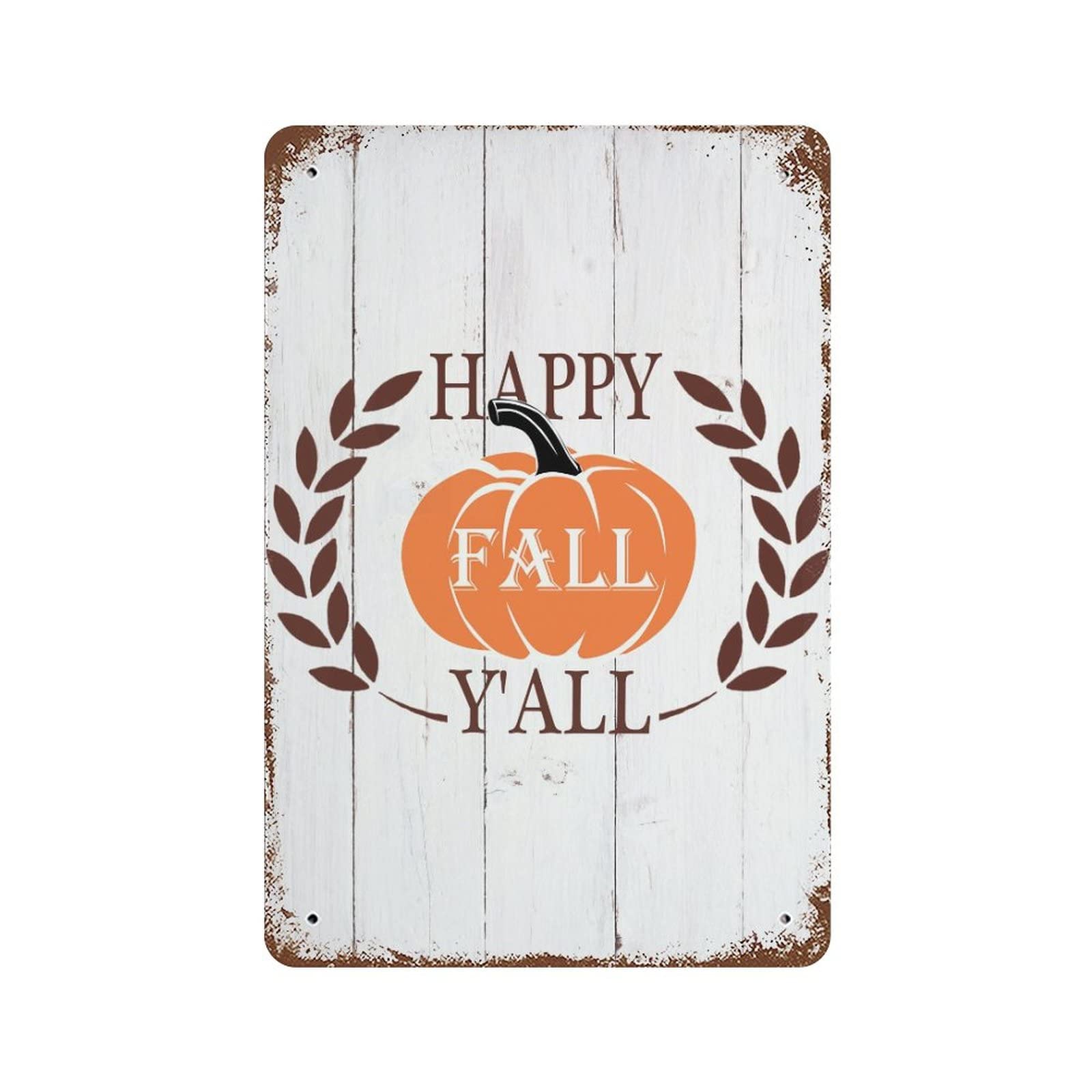 Panneau en métal Happy Fall Y'all pour décorer votre entrée et célébrer l'automne avec style