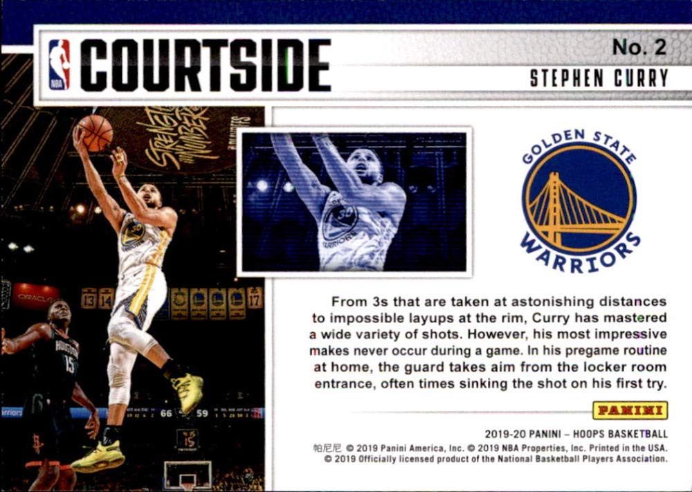 Amazon.com: 2019-20 Panini Hoops Courtside #2 Stephen Curry Golden 