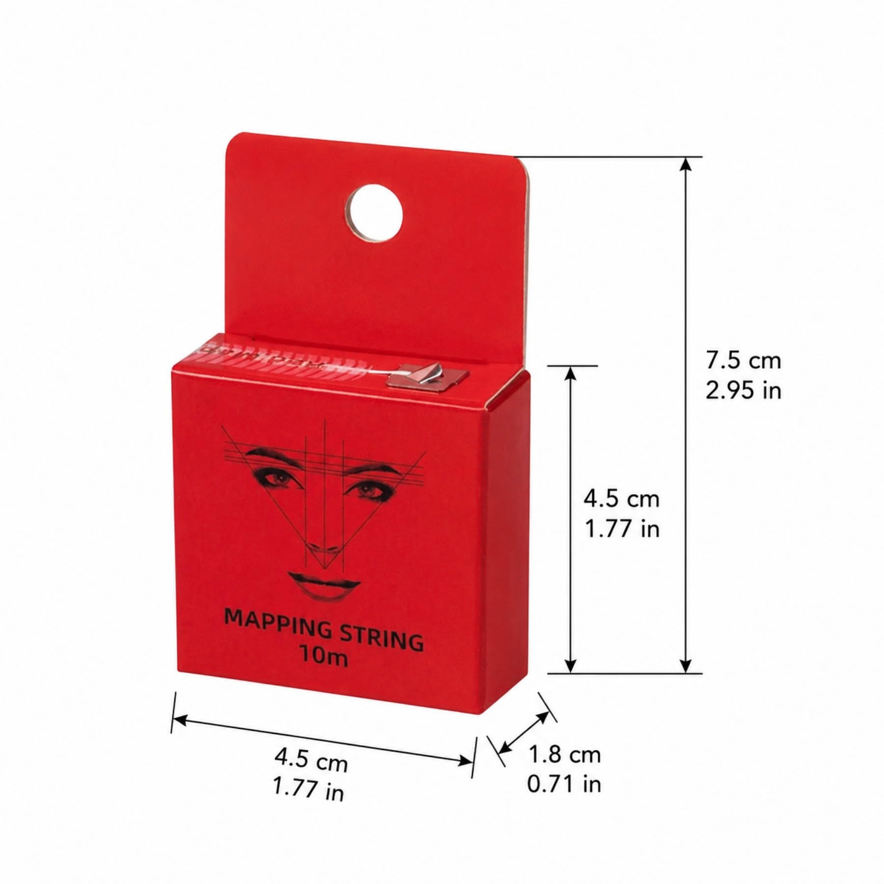 Matita per sopracciglia bianca per trucco permanente, matita per sopracciglia con inchiostro colorato (10 metri/32,8 piedi) rosso, nero