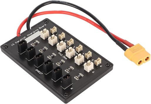 GNB27 JST 2.0 Connector 1S RC Lipo Battery Parallel Charging Board for Tiny Blade Inductrix Battery with 4.0mm Banana Plug and XT60 Plug, Short Circuit
