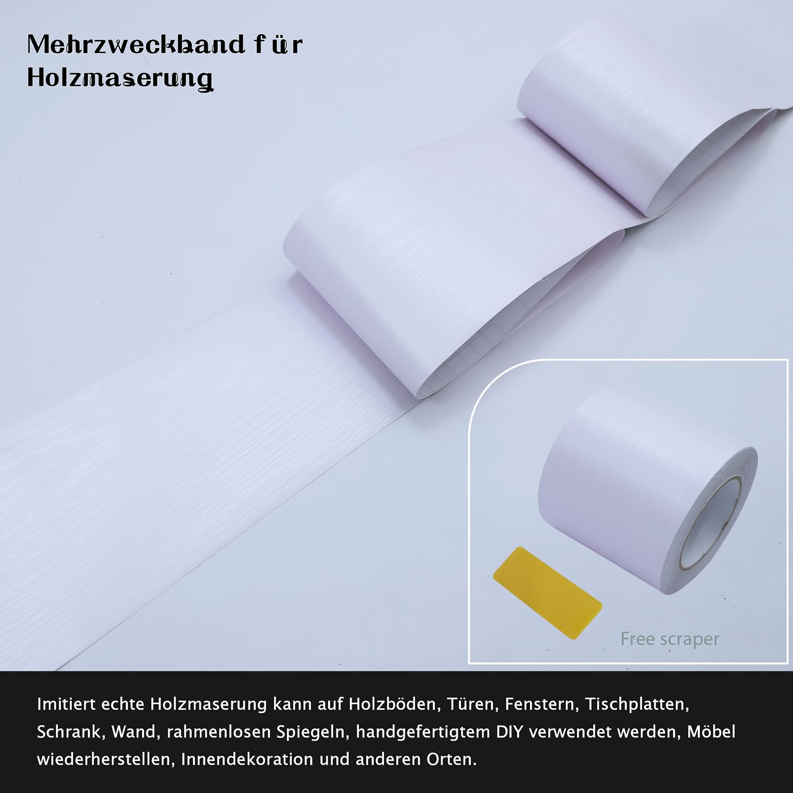 FEILAYS Wood Grain Stickers, Repair Holes in the Floor, Repair Wooden Doors with Decorative Strips, Waterproof Window Sills - Image 2