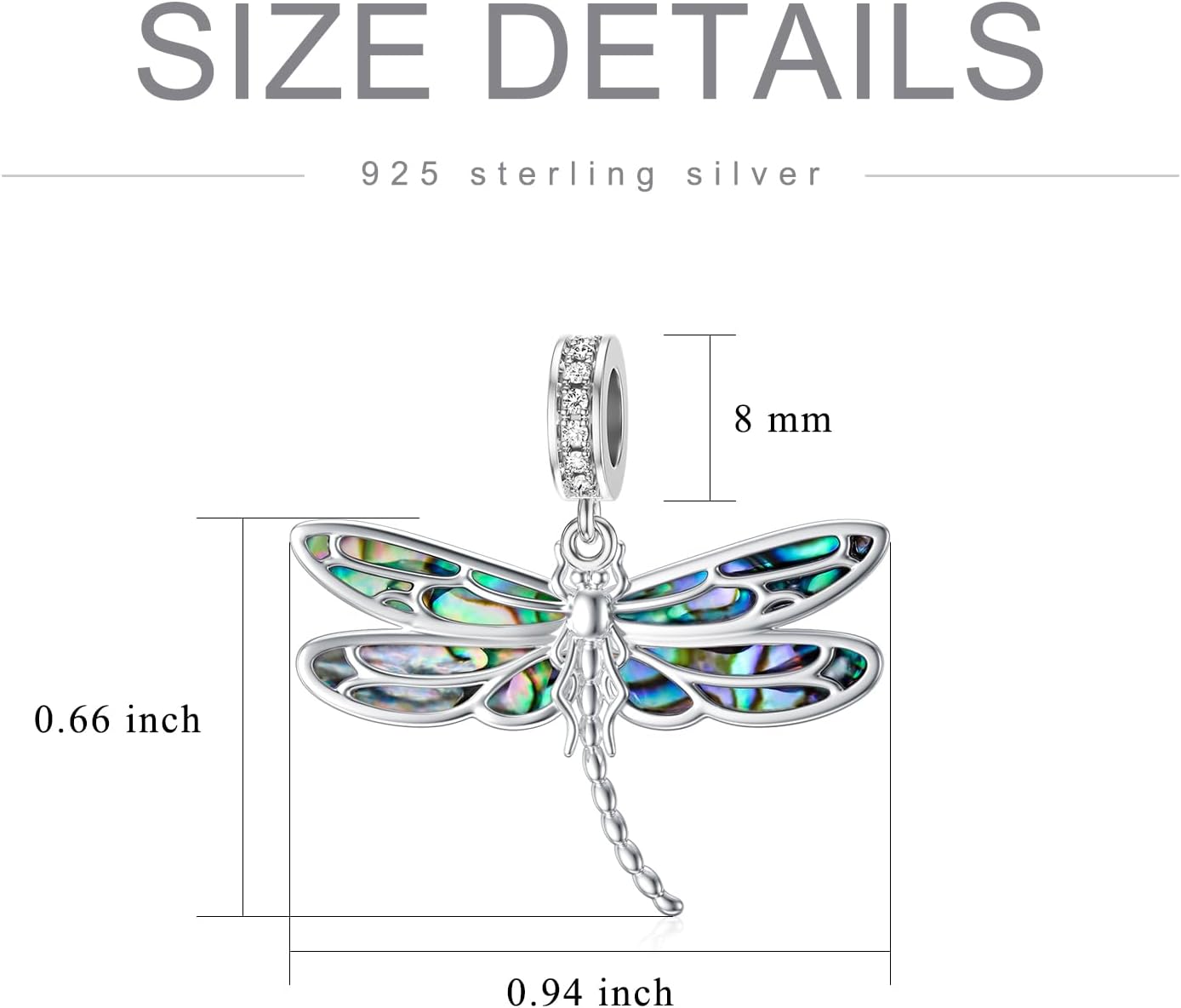PELOVNY S925 Sterling Silver Dragonfly Music Charm Bead for Bracelet - Music Note Jewelry for Women - Image 4
