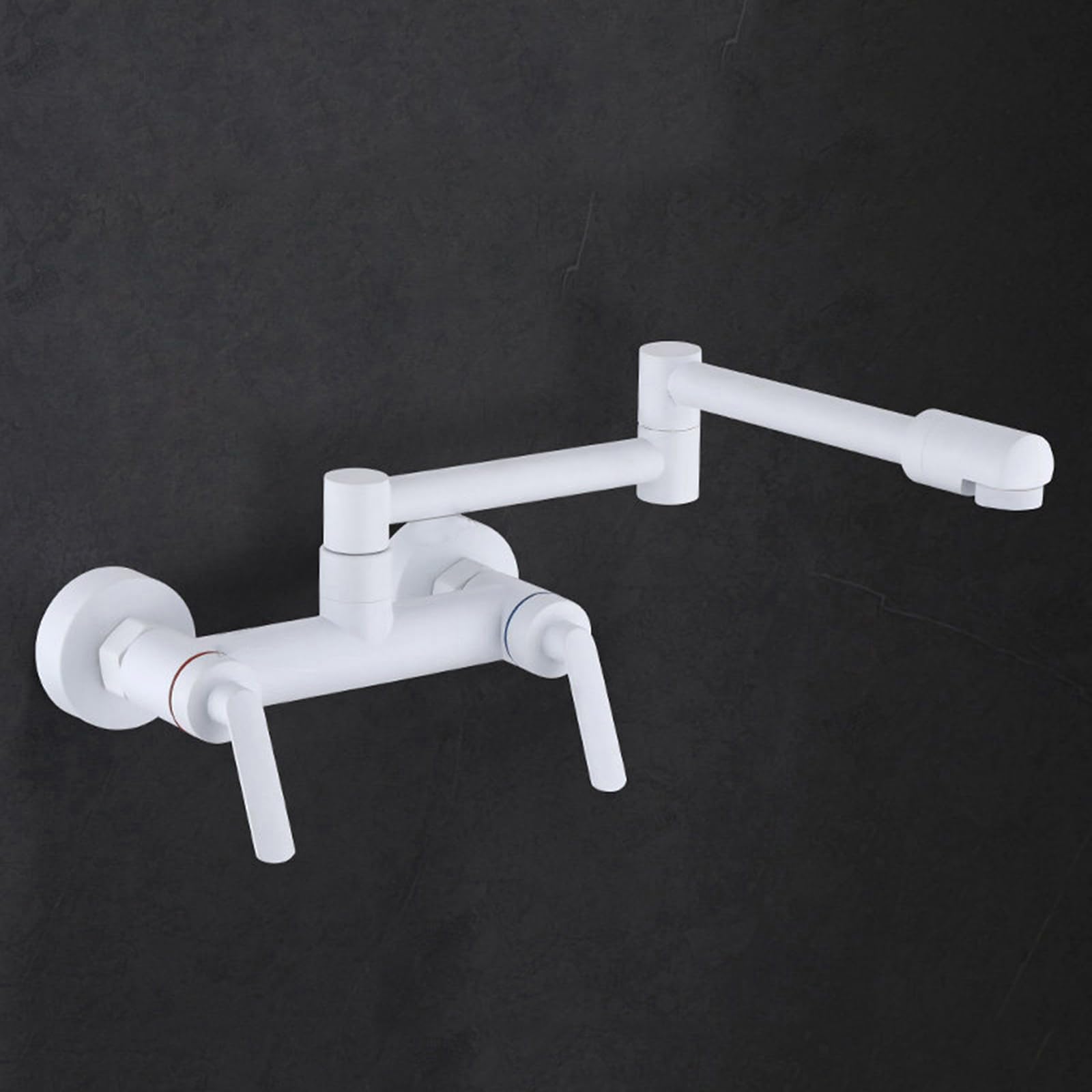 Rubinetti da Cucina Rubinetto da Cucina Pieghevole Rubinetto da Parete Rubinetto per Lavello da Cucina Miscelatore A Doppia Leva A 2 Fori E 1/4 Di Giro per Acqua Calda E Fredda Rubinetto Miscelatore