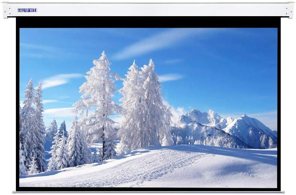 120" 4:3 HD Matte White Electric Projector Screen, Wall Mounted Ceiling Remote Control Motorized Home Theater TV Office Automatic Projection Screen,244 X 183CMS