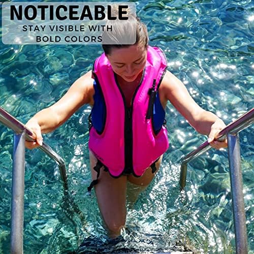 Khroom Inflatable Snorkel Vest Adult and Teenagers for 40Kg-110Kg / 59"-82" | Flotation Safety Swim Vest | Buoyancy Aid for Snorkeling | Buoyancy Jacket | Buoyancy Inflatable Vest