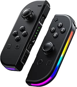 CSWXIO Switch Controller, Controllori senza fili Sinistra e Destra Switch/OLED/Lite Supporto, Replacement Controller RGB LED/Gyro Axis/Double Vibration/Screenshot