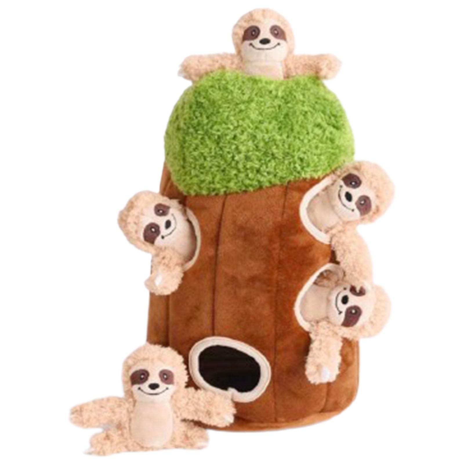 6 juguetes de peluche para perros Hide & Seek, casa de árbol, madriguera, chirriante, juego de escondite y búsqueda, búho suave, panda de peluche, juguetes de Navidad para Navidad