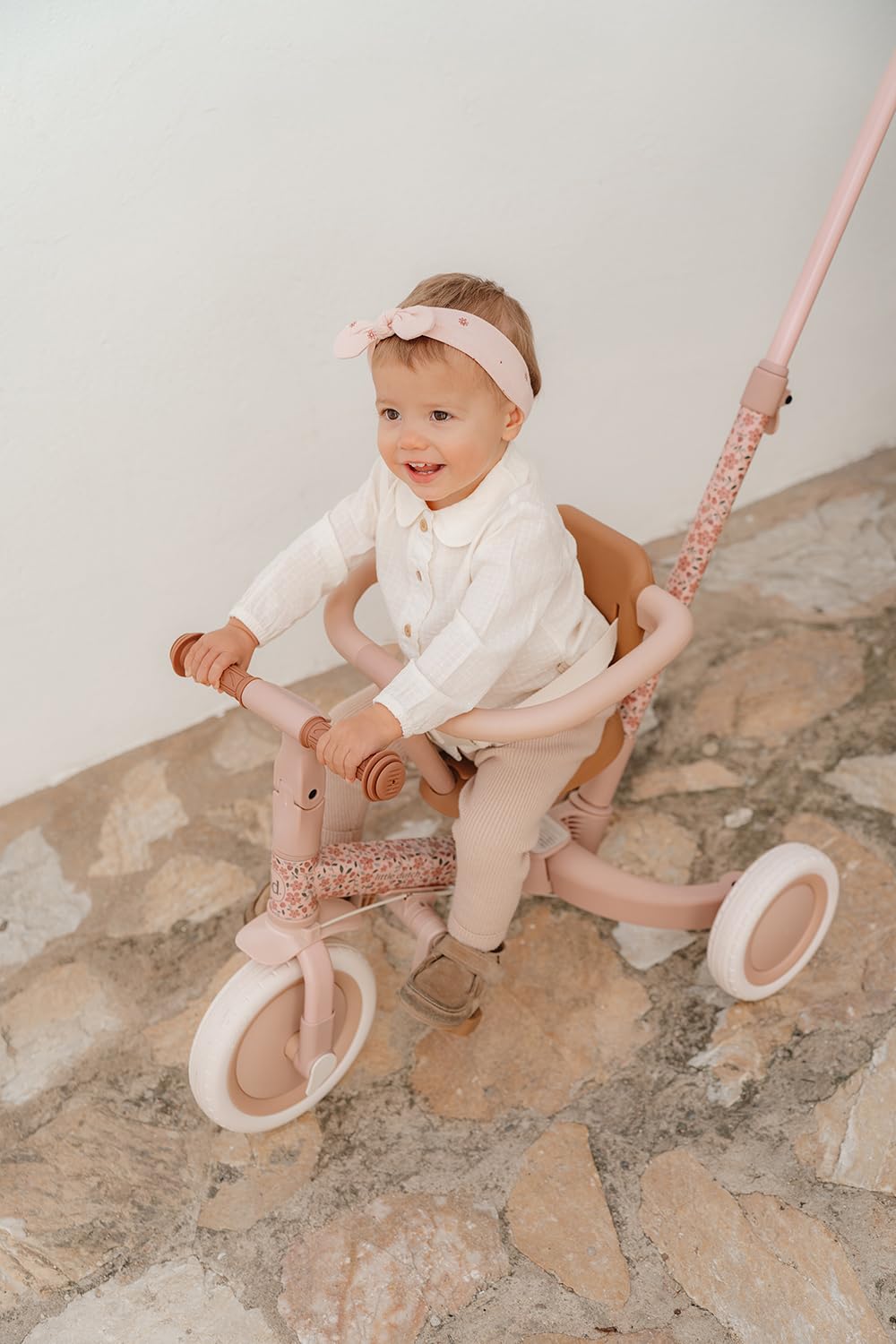 Little Dutch 4-in-1 Dreirad mit Schubstange Laufrad - Fairy Floral rosa