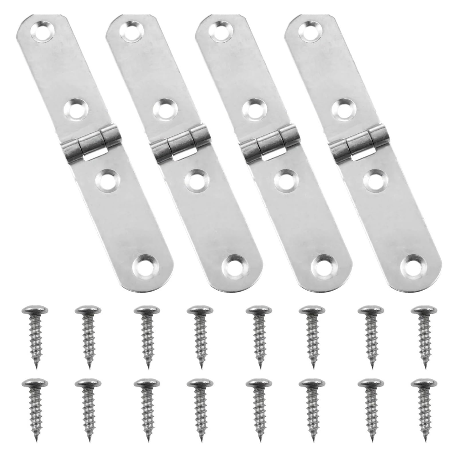 10er-Pack Rostfreie 180°-Faltscharniere | 180°-Klappscharniere, Edelstahl, passend for Schränke/Boxen.