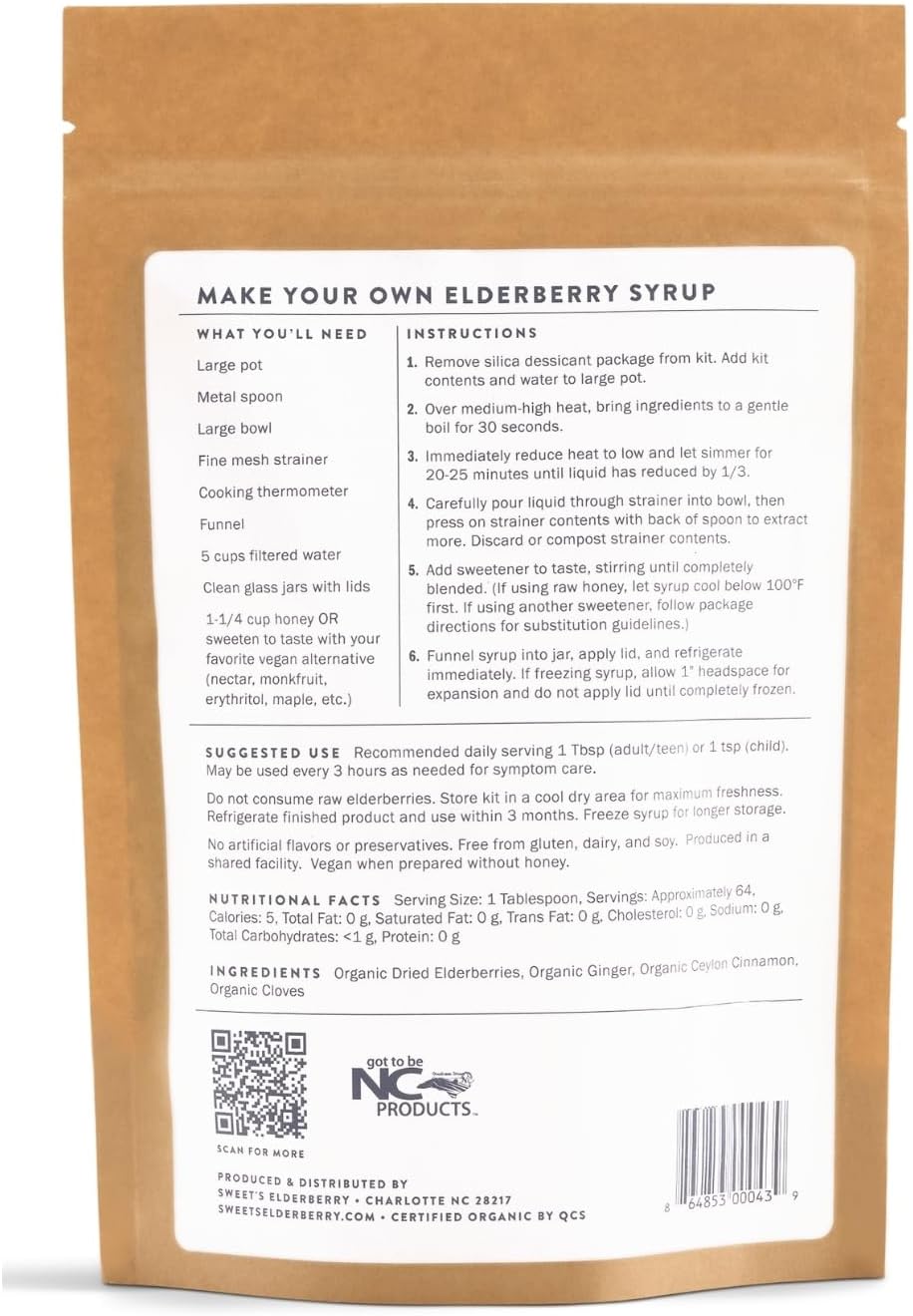 Elderberry Syrup Do-It-Yourself Kit | Certified USDA Organic | Yields up to 32 oz of Syrup | Immune Support | Includes Organic Spice Blend | Black Elderberry | Easy to Prepare - Image 2