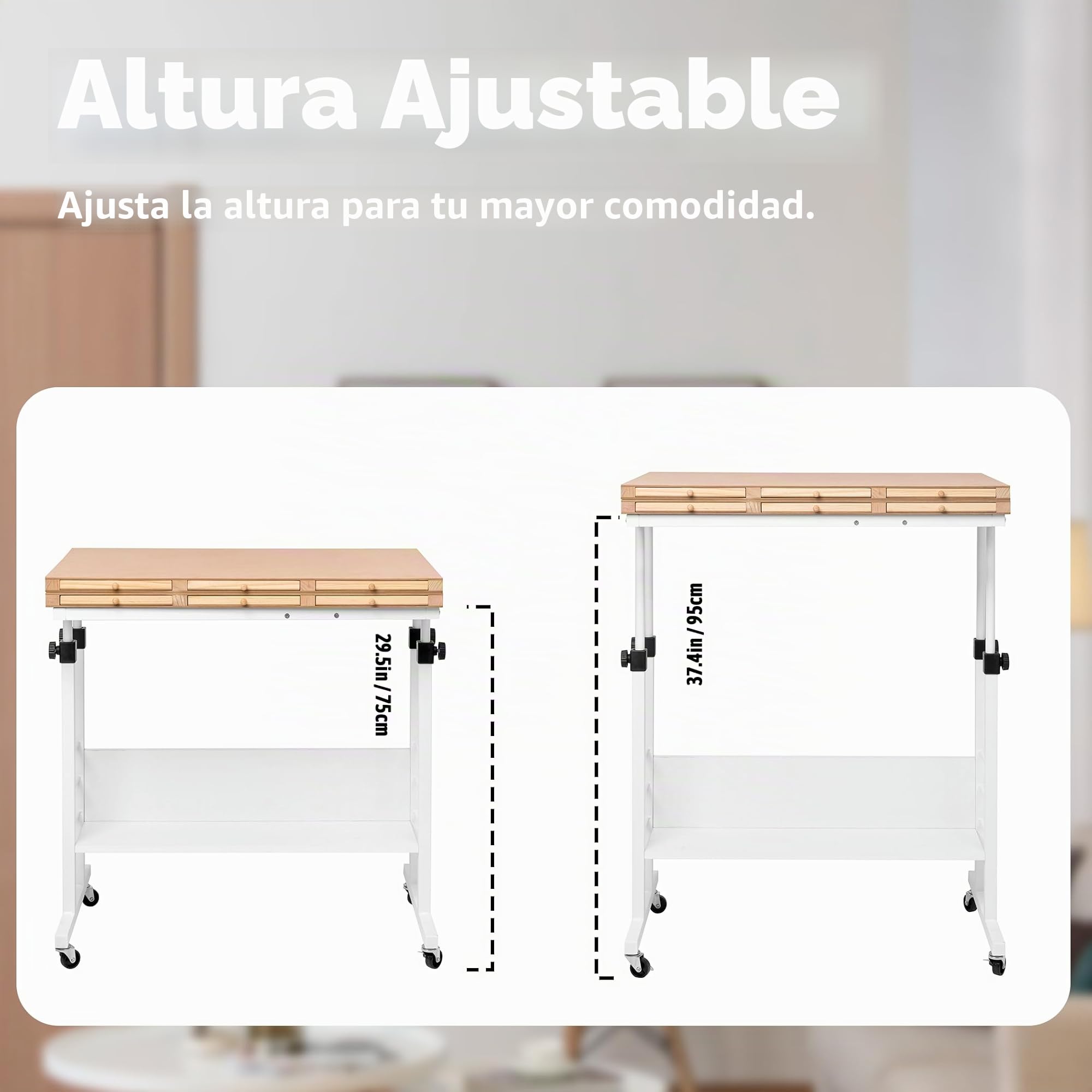 Tektalk Tablero de Rompecabezas Plegable de 2000/1500/1000 Piezas con Ajuste de Altura, Mesa de Rompecabezas con Cubierta y 8 bandejas de clasificación/cajones, Caballete de Rompecabezas con Patas