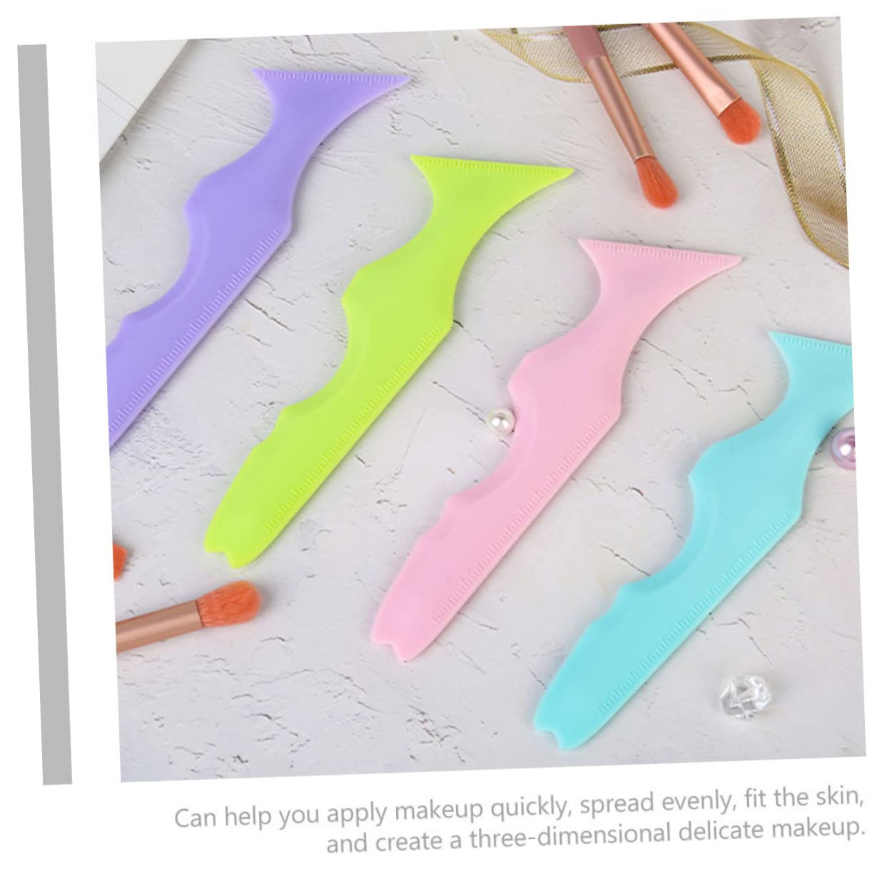 Housoutil 8pezzi Stencil Per Eyeliner in Silicone Makeup Per Principianti Per Ombretto e Sopracciglia Per Facile Usare e