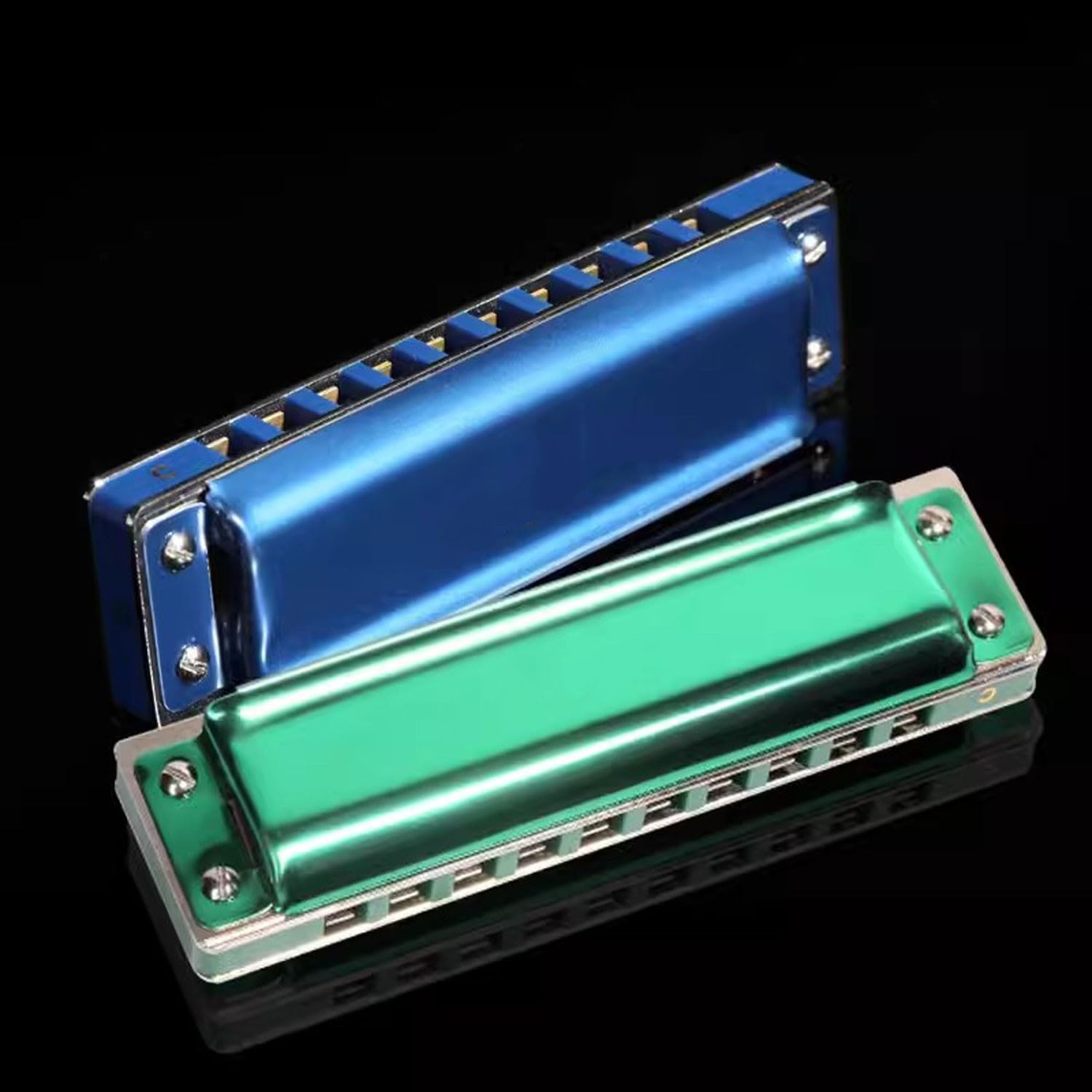 BBAUER armonica a bocca armonica cromatica Armonica diatonica a 10 fori e 20 toni nella tonalità di Do per principianti, adulti e amanti della musica, due colori(Color:2)