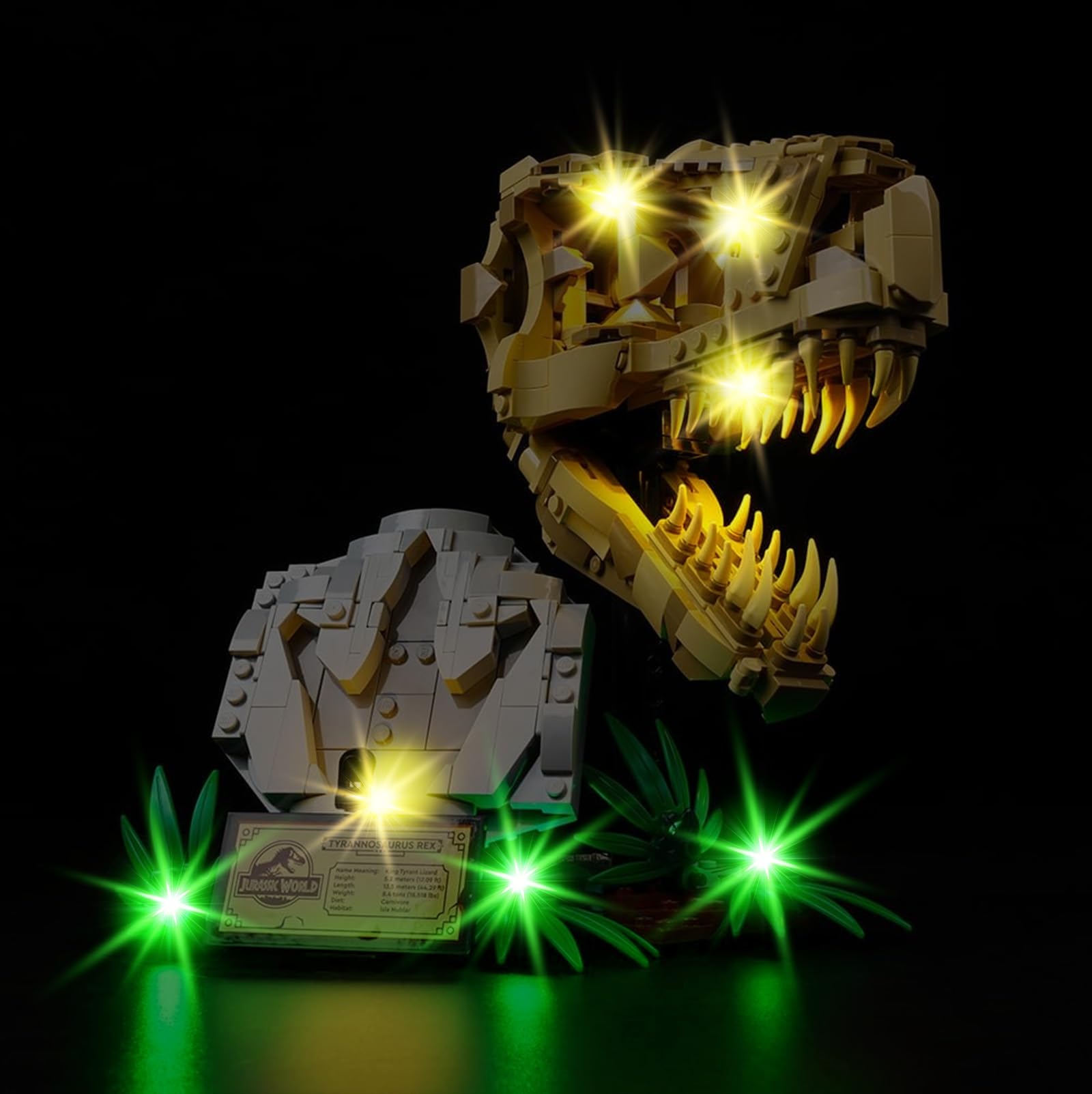 Kyglaring Light Kit Compatible with Lego Dinosaur Fossils: T. rex Skull 76964 Building Blocks, Lights Only, Model Set Not Included, Classic Version