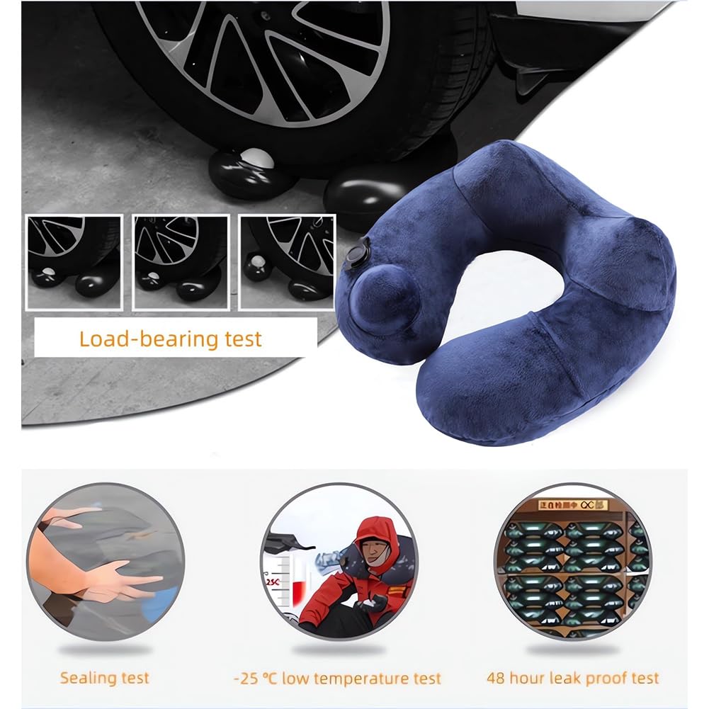 Cuscino Gonfiabile per Il Collo, Cuscino Gonfiabile da Viaggio, Supporto Ergonomico per Il Collo, Cuscino Gonfiabile Regolabile, Cuscino Multifunzionale E Confortevole per Il Collo (B)