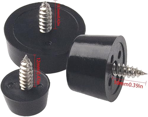 Miniatura 3 de Juego surtido de 72 piezas de tablas de cortar medianas y duras con tornillos de arandela de acero inoxidable, 3 tamaños, 0.6 pulgadas, 0.8