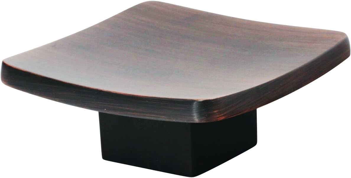 5 Pack Rok Hardware Zen Square Style Metal Brushed Oil-Rubbed Bronze 2-1/4" Decorative Kitchen Vanity Dresser Cabinet Drawer Door Knob K906857BORB