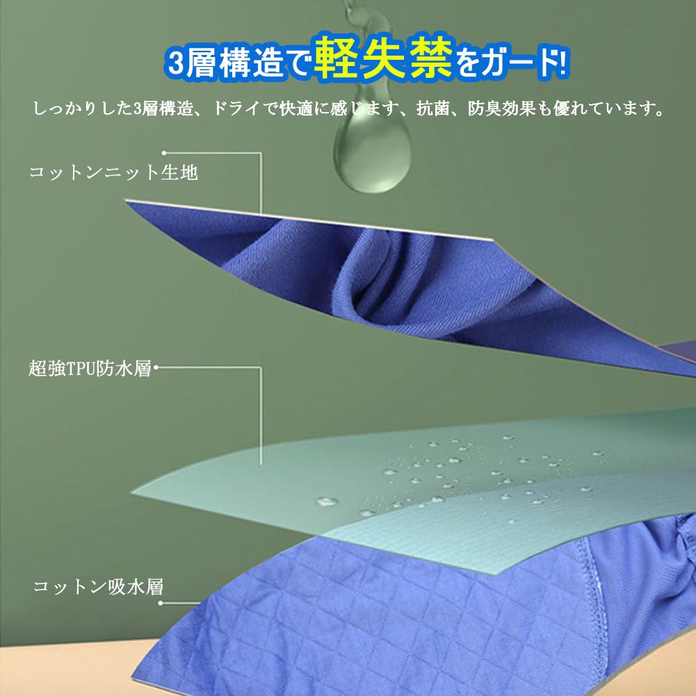 DURASIKO 失禁ズボン 尿漏れズボン 吸水 機能性 3層保護 綿素材 TPU超吸水 失禁/頻尿/尿漏れ対策 脱着式 通気性 丸洗い可能 福祉 敬老の日