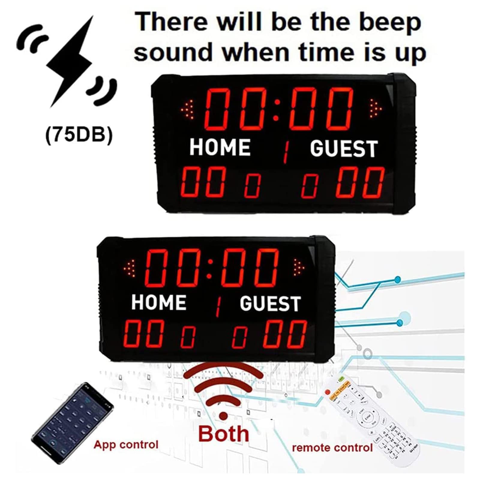 Tabellone Segnapunti A LED, Tabellone Segnapunti da Basket 24S Shot, Tabellone Segnapunti da Tavolo Portatile, Tabellone Segnapunti da Parete, Tabellone Segnapunti Digita,