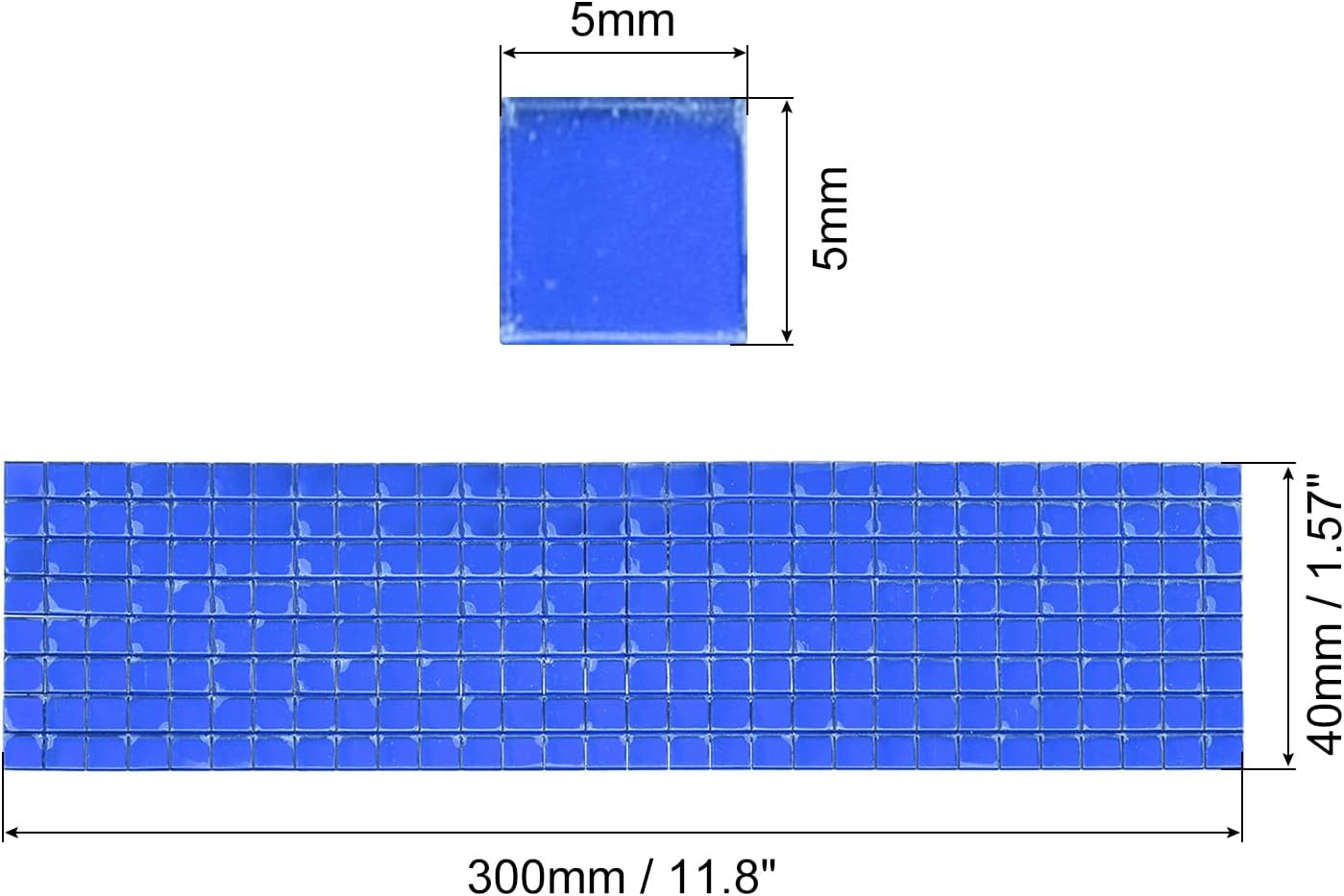 uxcell 2360Pcs Self-Adhesive Disco Tiles Sticker 5 x 5mm Mini Mosaic Mirror Tiles Square Glass Tiles for DIY Disco Ball Craft Decorations Making, Blue image 2
