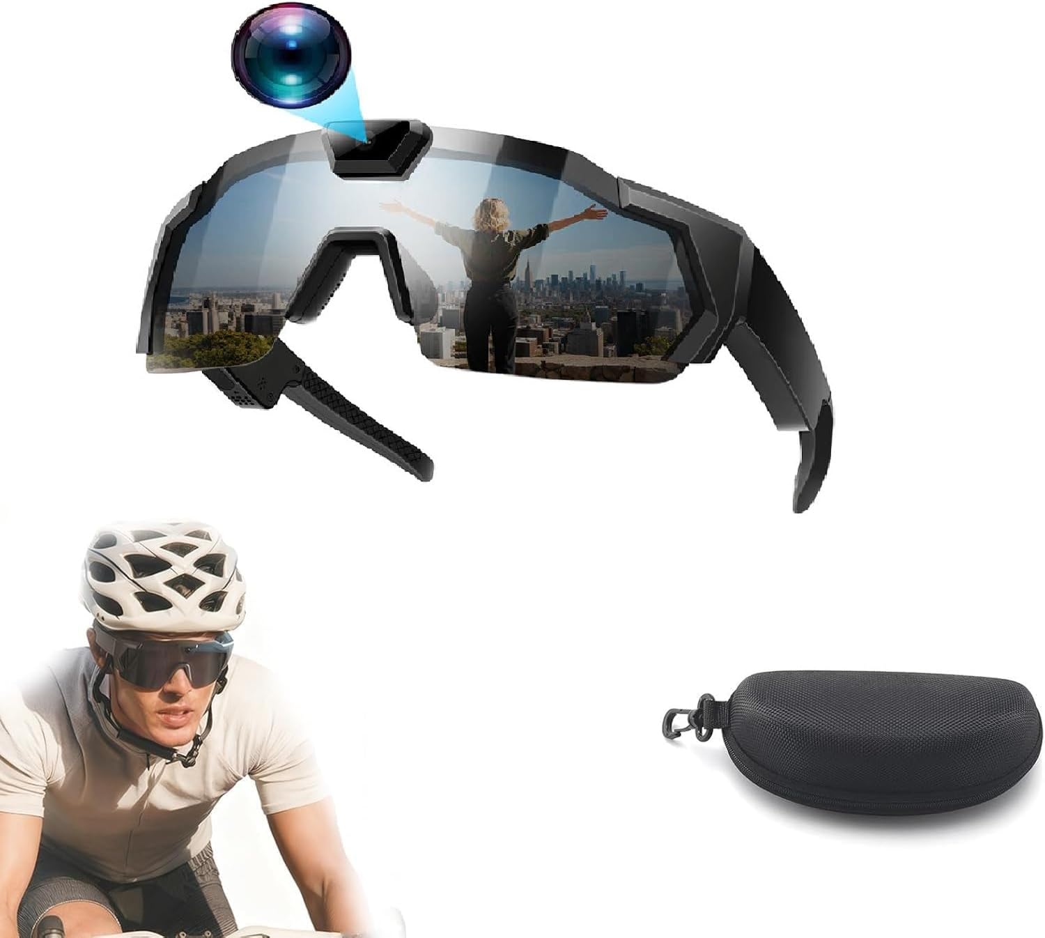 wartleves 4K HD Baseball Glasses with Camera, 2026 Upgrade Smart Video Recording Glasses for Action Sports with 32GB Memory (A 32GB)