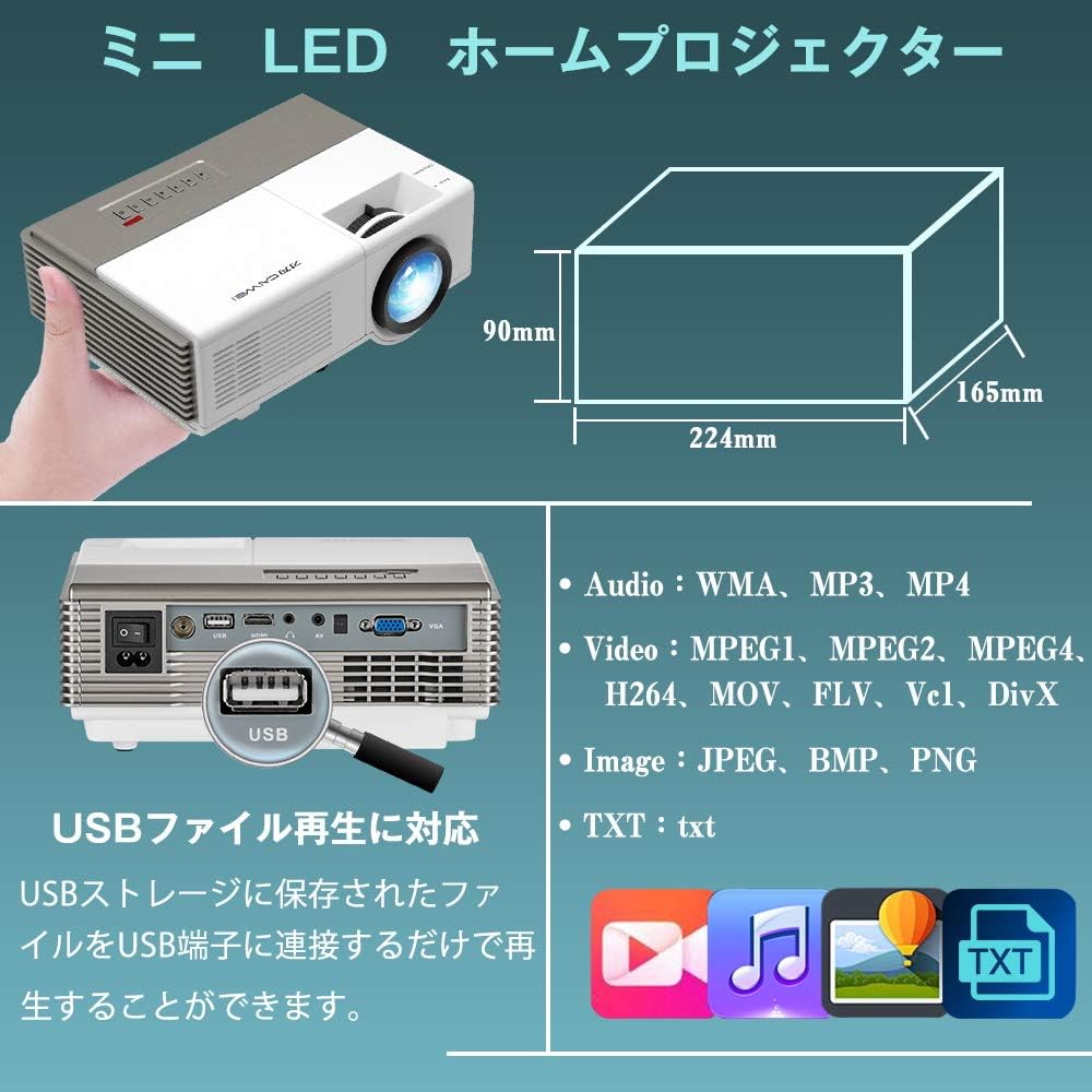 小型 プロジェクター Wifi接続 3000lm 高画質 1080p対応 Hdホームシアタープロジェクター 内蔵デュアルステレオスピーカー パソコン スマホ タブレット ゲーム機 Dvdプレーヤー Ps4 イヤホンなど接続可 無線データプロジェクター Zcgiobn 小型 プロジェクター Wifi接続 3000lm 高画質 1080p対応 Hdホームシアタープロジェクター 内蔵デュアルステレオスピーカー パソコン スマホ タブレット ゲーム機 Dvdプレーヤー Ps4 イヤホンなど接続可 無線データプロジェクター Zcgiobn