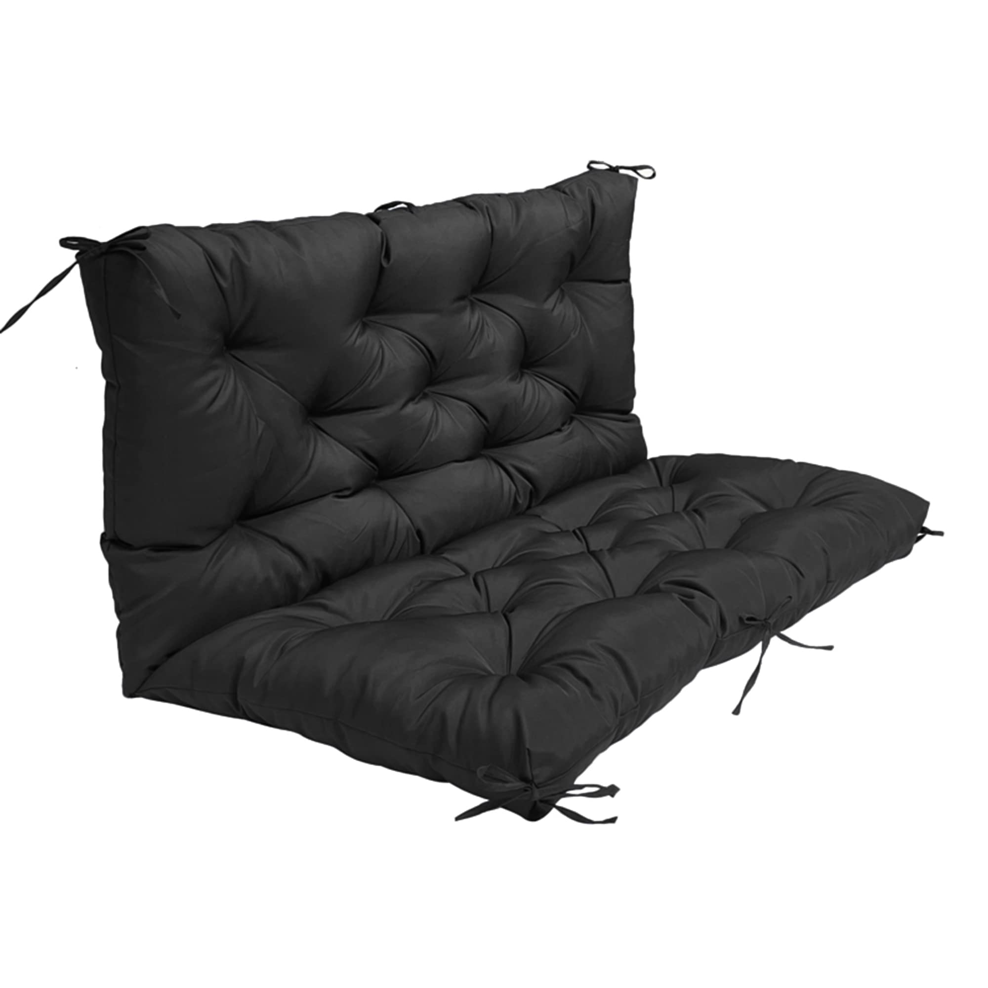 Cuscini per panca da esterno, antiscivolo, impermeabili, cuscini per dondolo a 2/3 posti, cuscinetti di ricambio per giardino, patio, portico, mobili, divanetto, panche, 120 x 100 x 10 cm, nero
