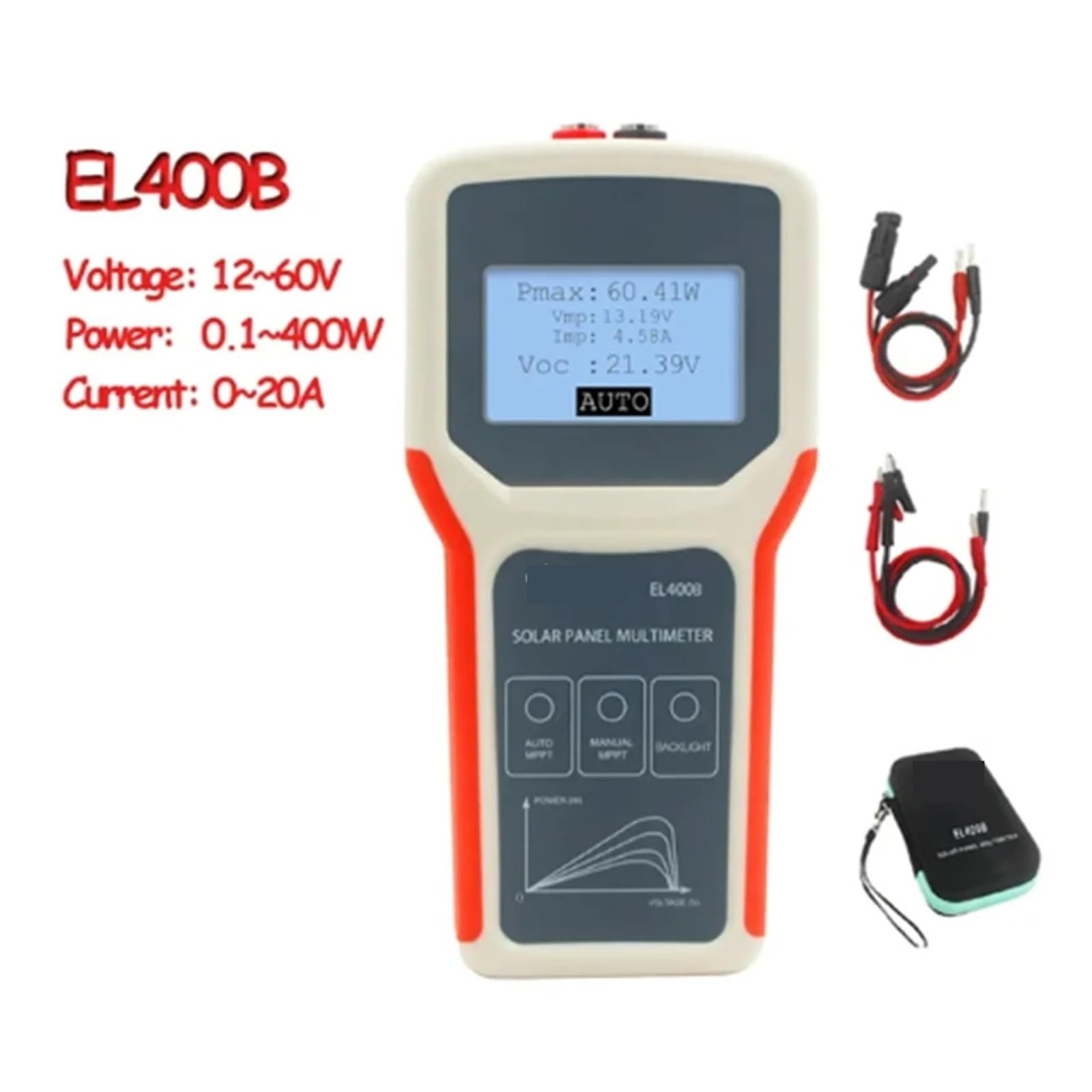 EL400B Panel fotowoltaiczny Multimetr Panel słoneczny MPPT Tester Napięcie prądu Miernik testowy mocy Multimetr