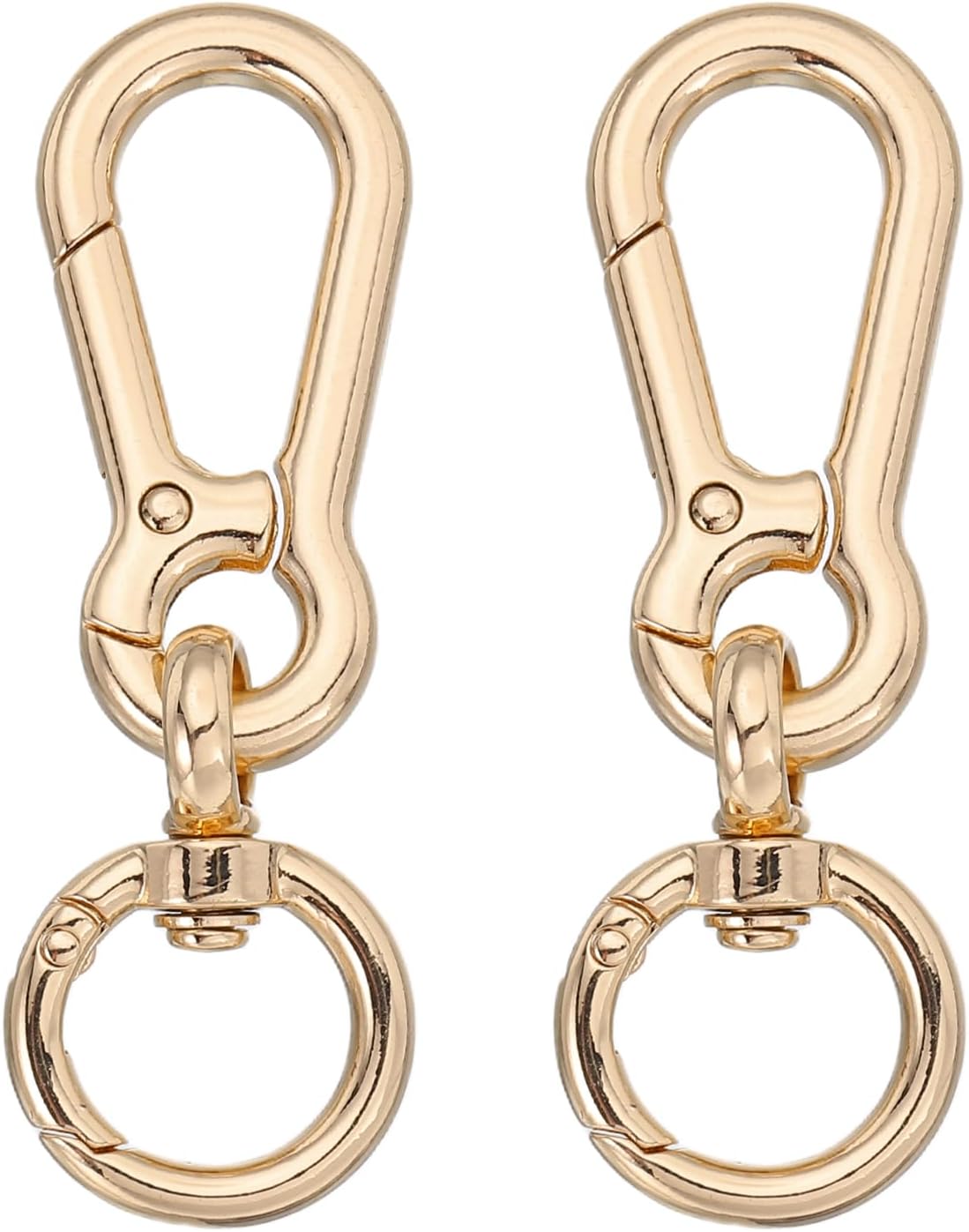 PATIKIL 3" Metal Key Chain Hooks, 2Pcs Double Opening Swivel Keychain Clasp with Spring O Ring