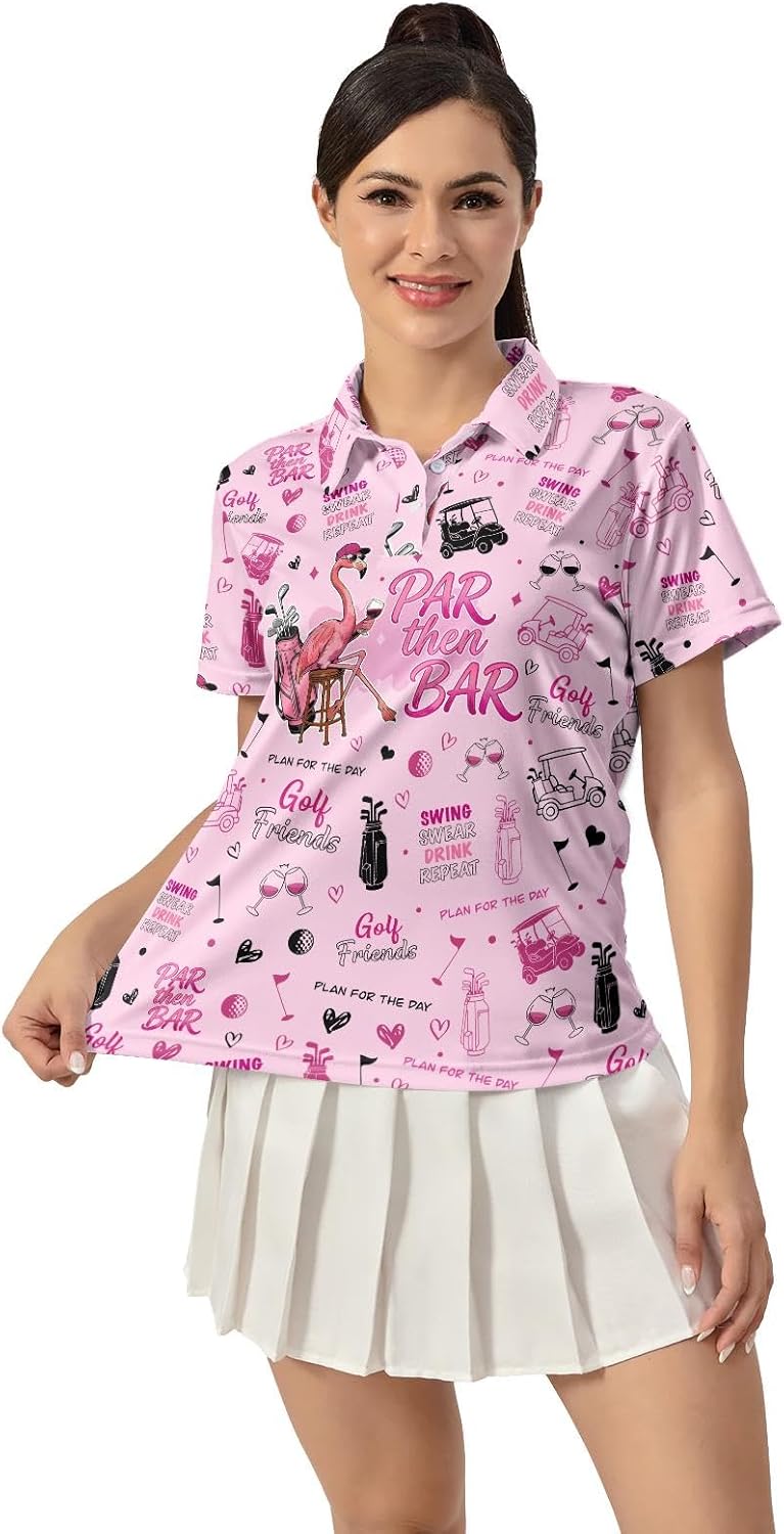 Women's Golf Shirt Moisture Wicking Quick Dry Polo Shirts Golf Outfits Golfer Gifts Ladies Polo Shirts - Image 2