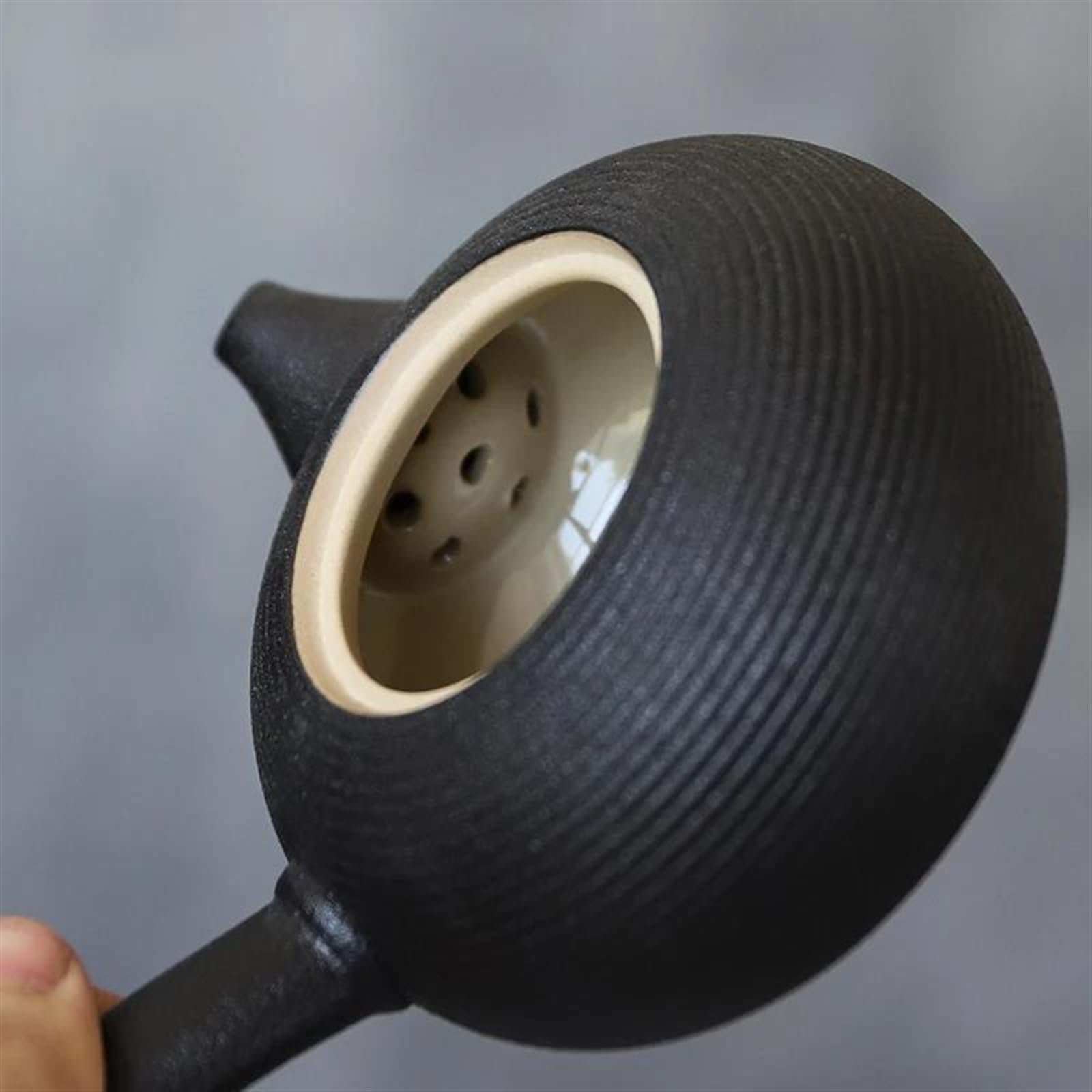 Teiera， Set da tè da viaggio， Teiera fatta a mano Set da tè pomeridiano Teiera cinese fatta a mano Teiere Kyusu in ceramica nera Set da tè da 165 ml