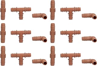 Shanrya Pegadas de conector de jardim, ajuste de irrigação de jardim farpado de água para jardinagem de estufa para camas elevadas de jardim para aplicações de irrigação agrícola