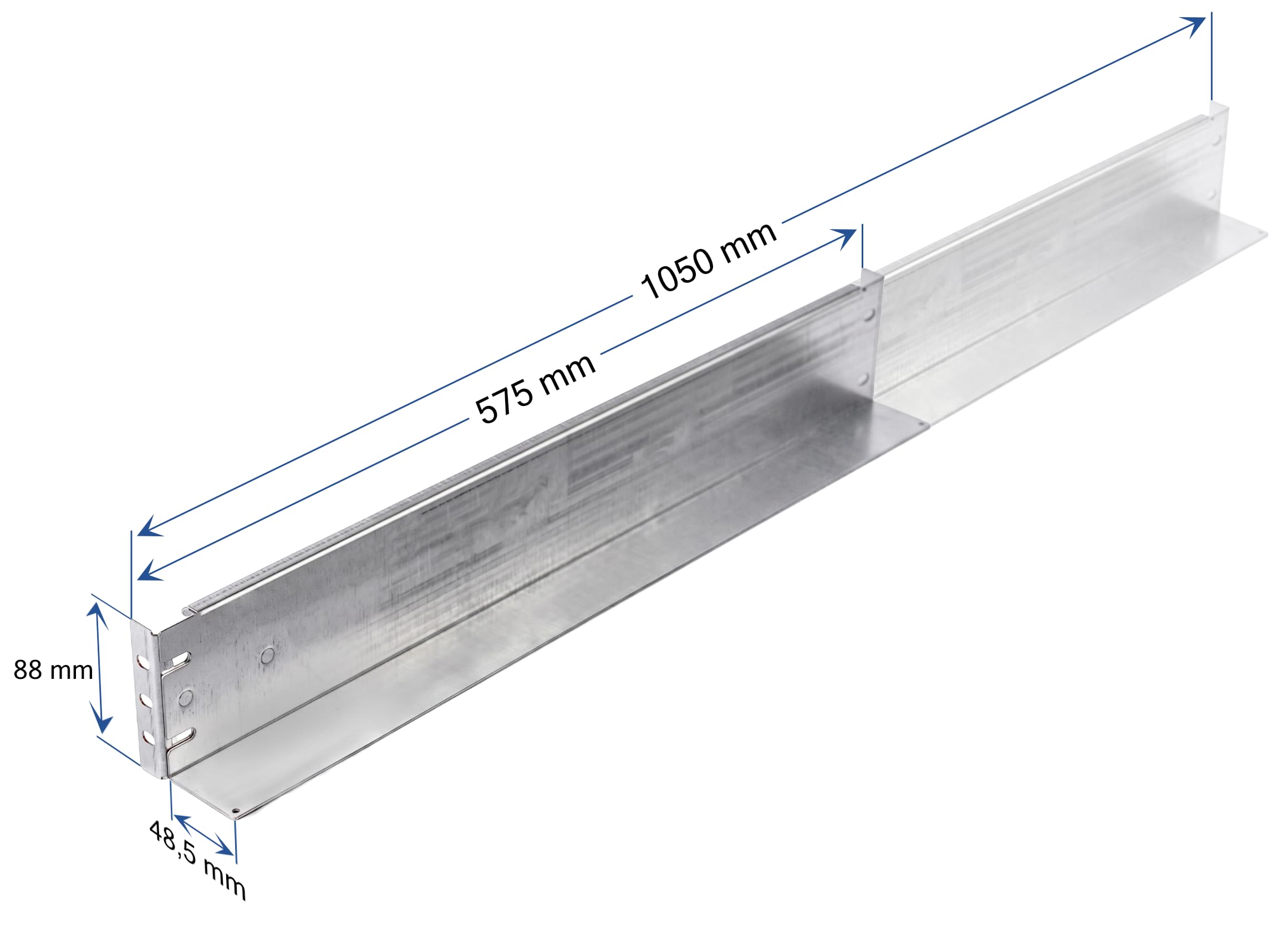 SABAJ M&D Guías Universales Rack 19" 2U, Regulables 575-1050 mm, 80 kg | Acero, norma EIA-310, 4 postes; para armarios de 800-1200 mm de fondo externo; servidores, SAI, switches y audio