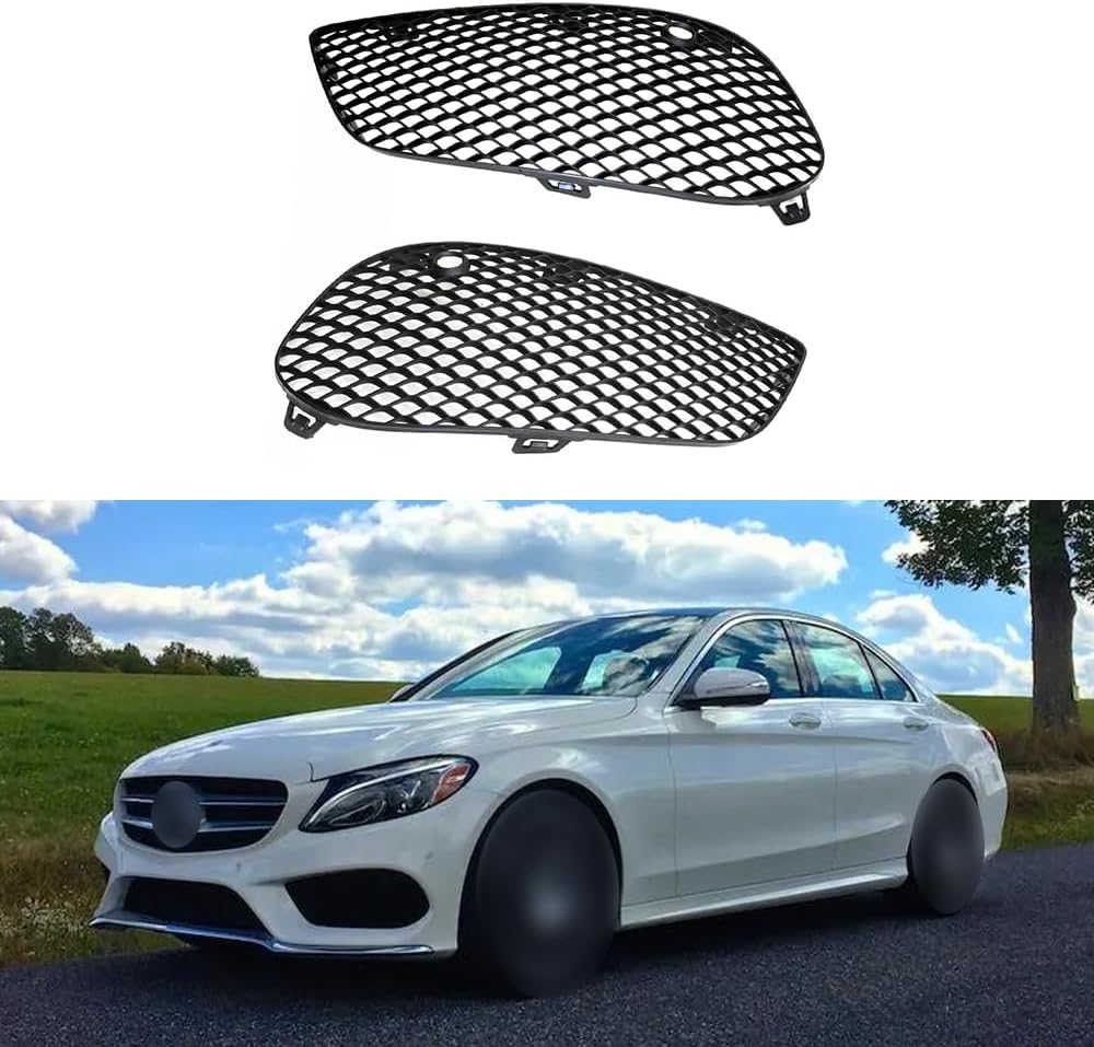 Fog Light Cover Set, Replaces 2058852623, 2058852523, Compatible with Mercedes Benz C300 (4Matic, Base) 2015-2018, 2 pcs