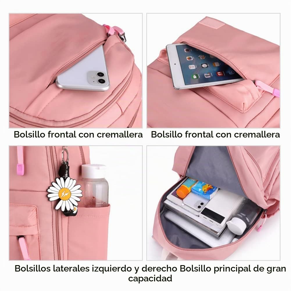 Mochilas Escolares con Ruedas Bolsas Escolares Trolley Mochilas Niñas para Viajes y Escuela, Negro