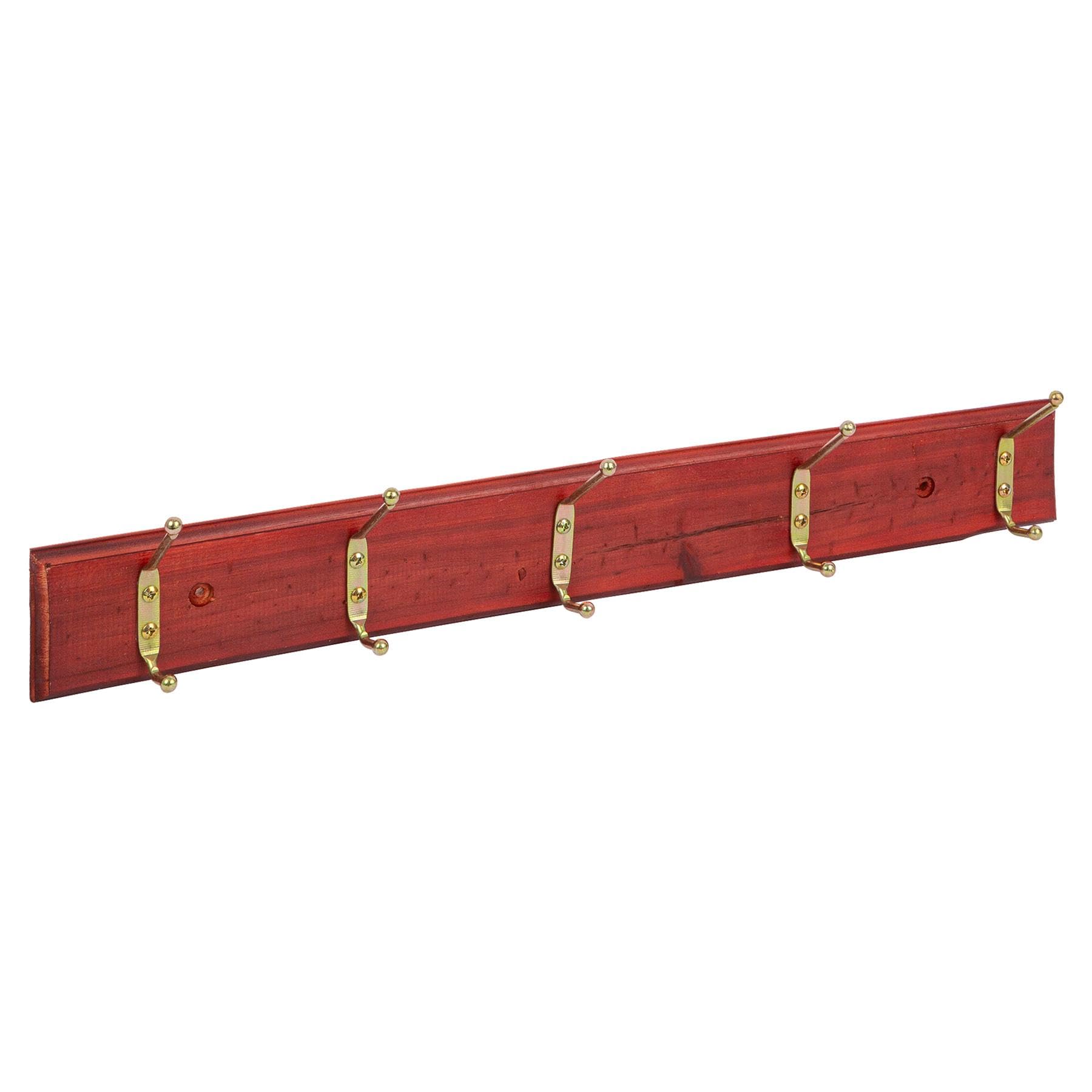 Blackspur Mahogany 5 Hook Hat And Coat Rack - 5 Hook Hat Coat Rack Mahogany Ashley Housewares Finish Brown