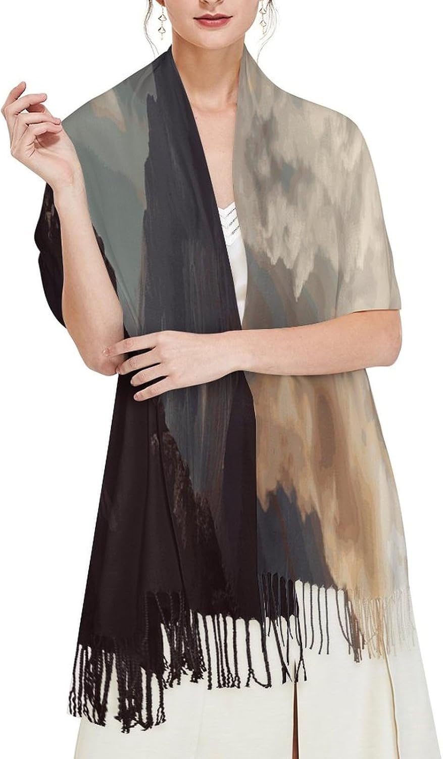 Woman on A Top Mountain Scarf for Women Men Soft Warm Fashion Blanket Scarves Classic Cashmere Feel Scarf Long Shawl Large Scarves Cold Weather Thick Blanket Scarfs