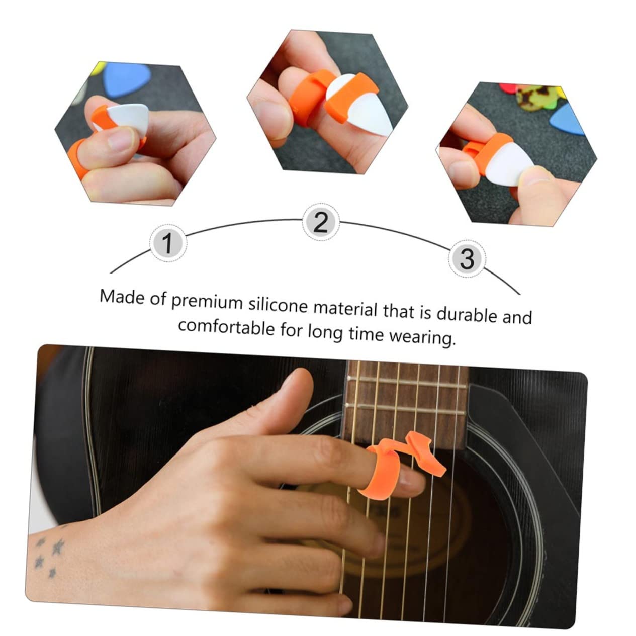 3 Sätze Gitarrenplektrenhalter Gitarrenabdeckung Gitarrenplektrenhalter Haltewerkzeug Instrumentenhalter Musikinstrumententeile 2 Stück * 3