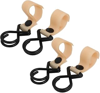 New Lon0167 4pcs 11lb Featured Capacity Adjustable Hook reliable efficacy Loop Closure Stroller Hanger Khaki(id:b2e 2c 12 4c8)