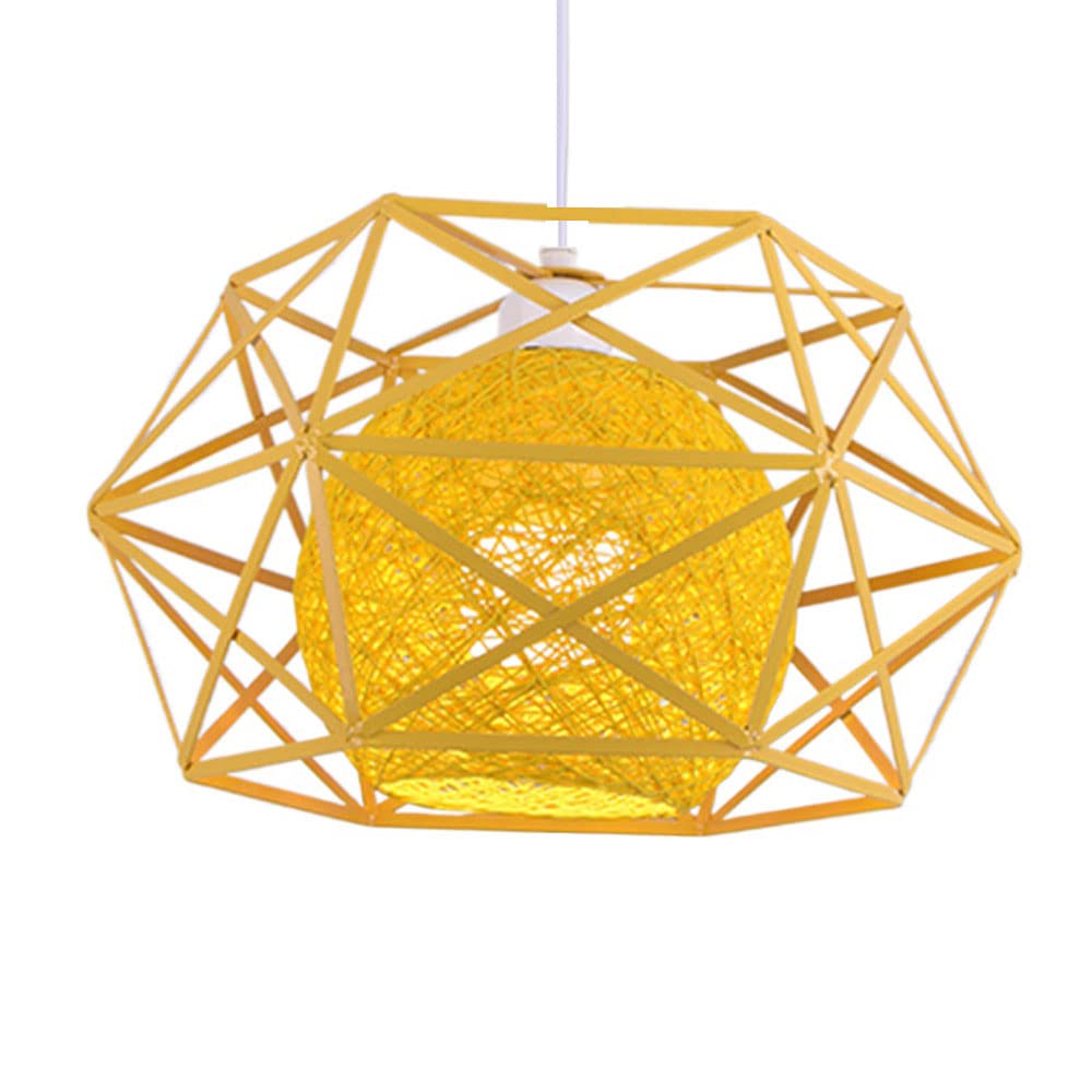 YGZPALH Macaron Color Industrial Pendant Light Metal Cage Island Light Fixture Adjustable Hanging Cafe Decor Light Foyer Dome Lighting E26 Base for Dining Foyer Loft Restaurant Ceiling Light