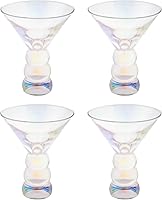 Vista 1 de Lexi Martini - Juego de cuatro vasos transparentes iridiscentes