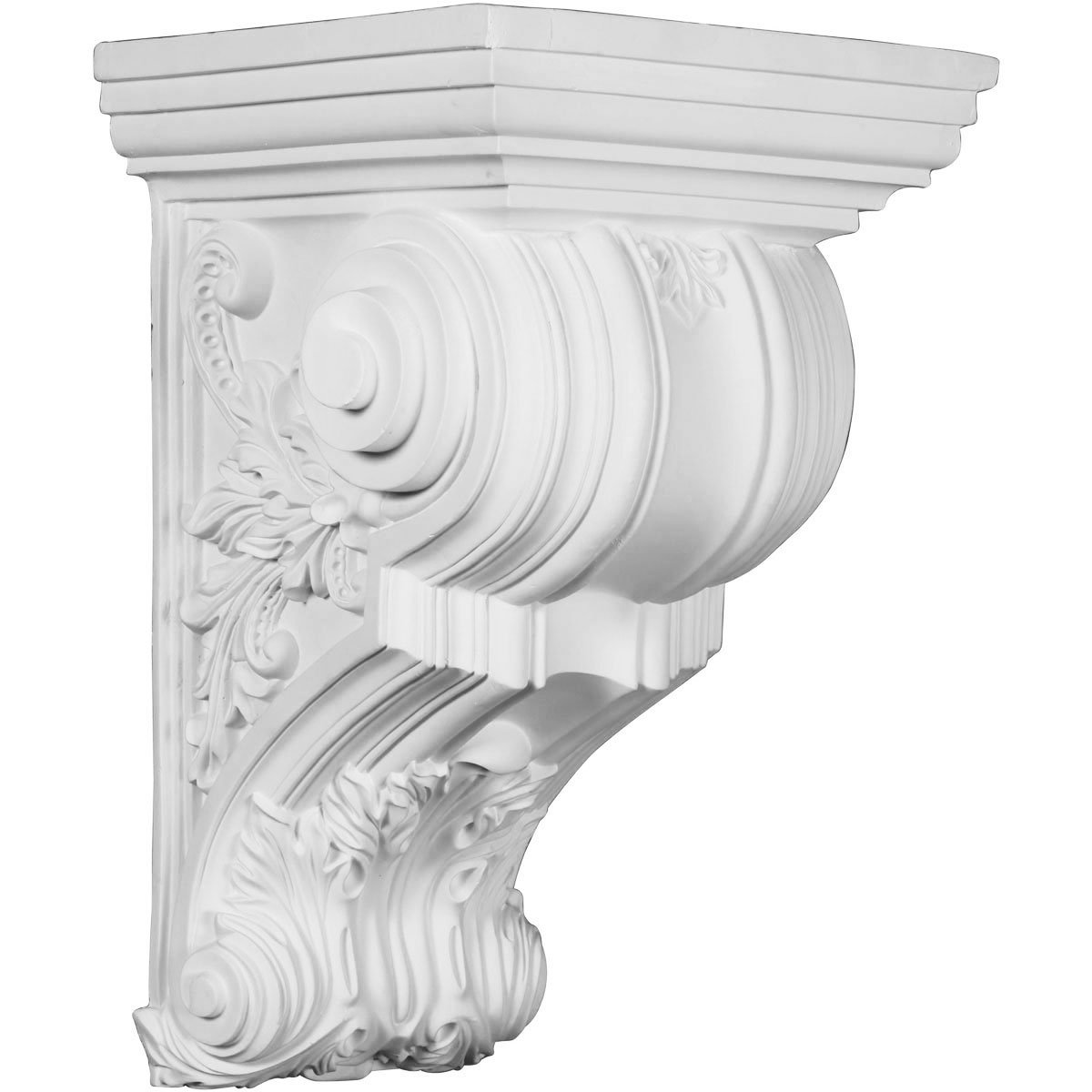 Canecillo Cosmo de poliuretano blanco de 33x30x50 cm para decoración