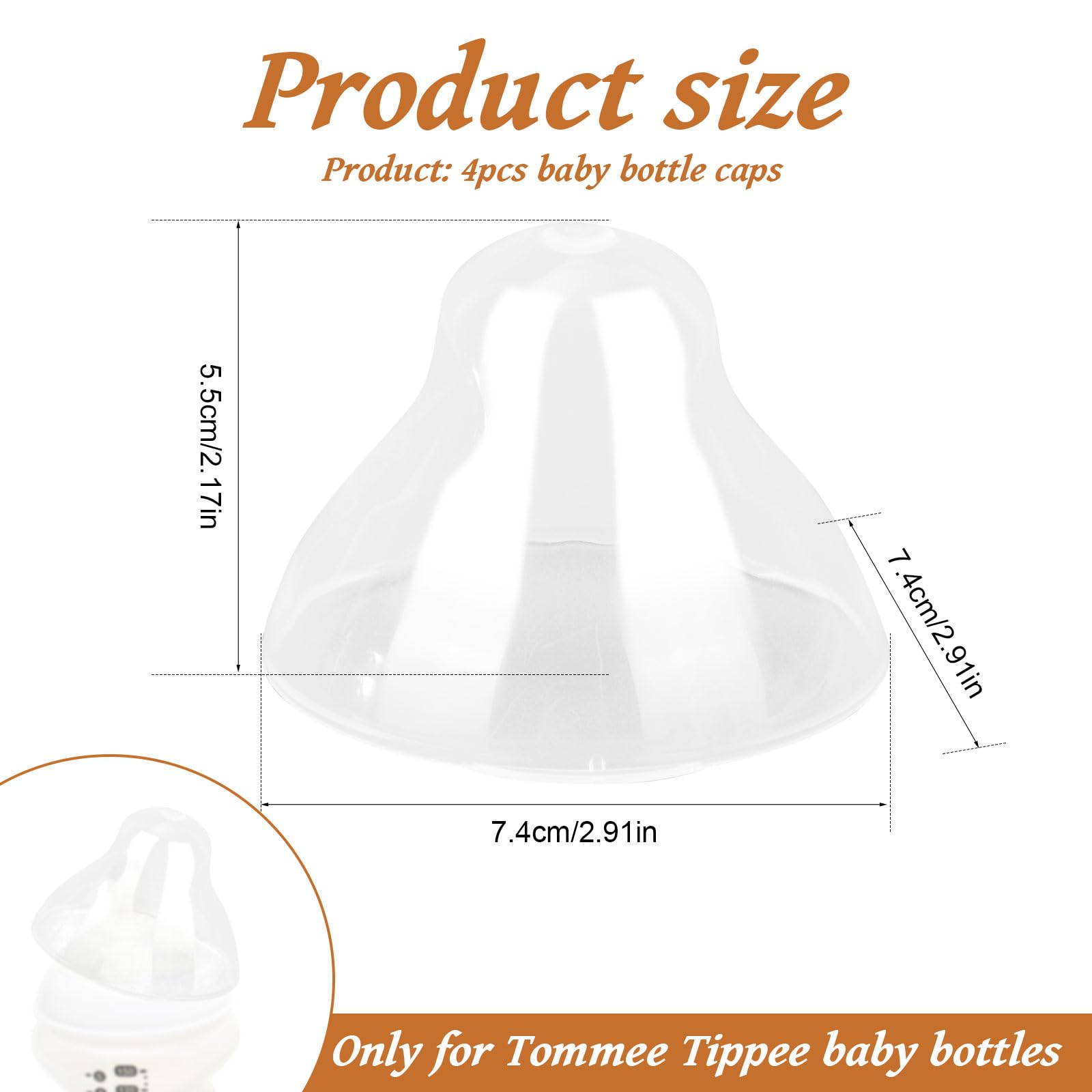 lasuroa 4pz Tappi di Ricambio Bottiglie Bambini per Tommee Tippee, Sigillo Antigocciolamento e Tappi Senza BPA Progettati per Bottiglie da 5oz e 9oz