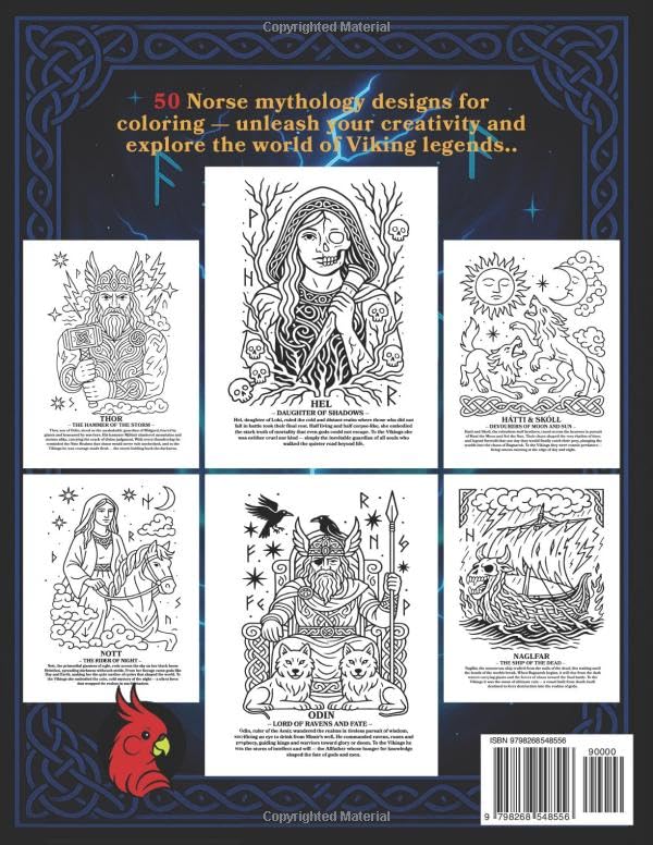 Sacred World of the Vikings: Norse Mythology Coloring Book for Adults & Teens Explore powerful gods, brave heroes, and mystical creatures of the ... (Sacred Animals & Mythology Coloring Books) - Image 2