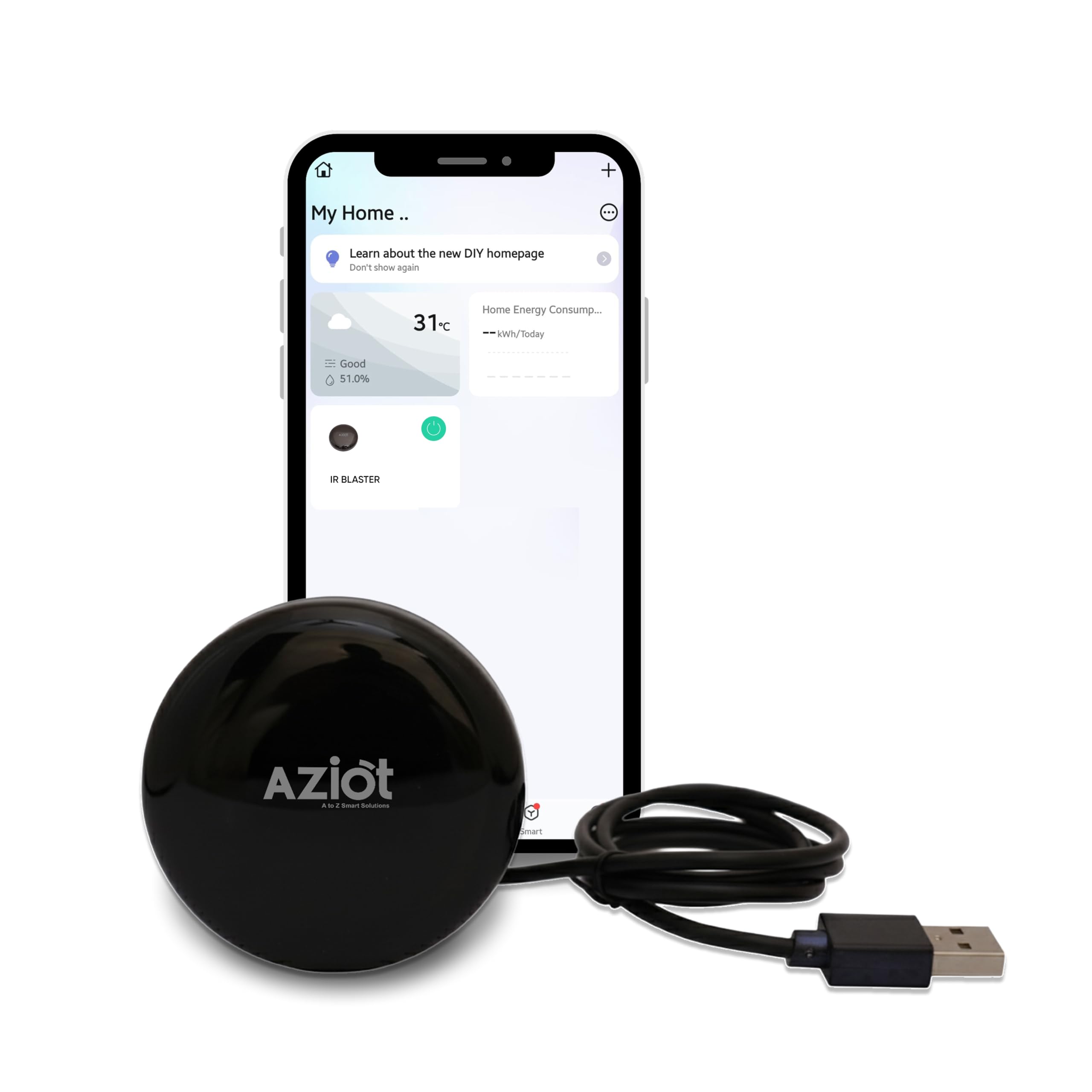 IR Blaster, Universal Smart Remote for AC, TV, Set-Top Box & All IR Devices, WiFi Smart Hub, Works with Alexa & Google Home