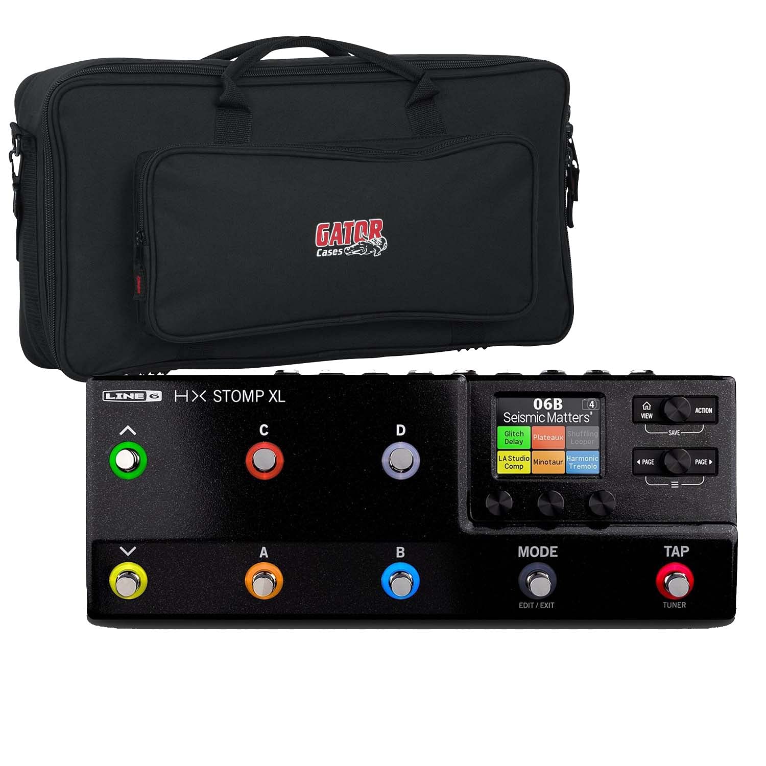 Clutch Line 6 HX Stomp XL Guitar Effects Processor, Gator GK2110 Bag, (2) EBall Cable Bundle