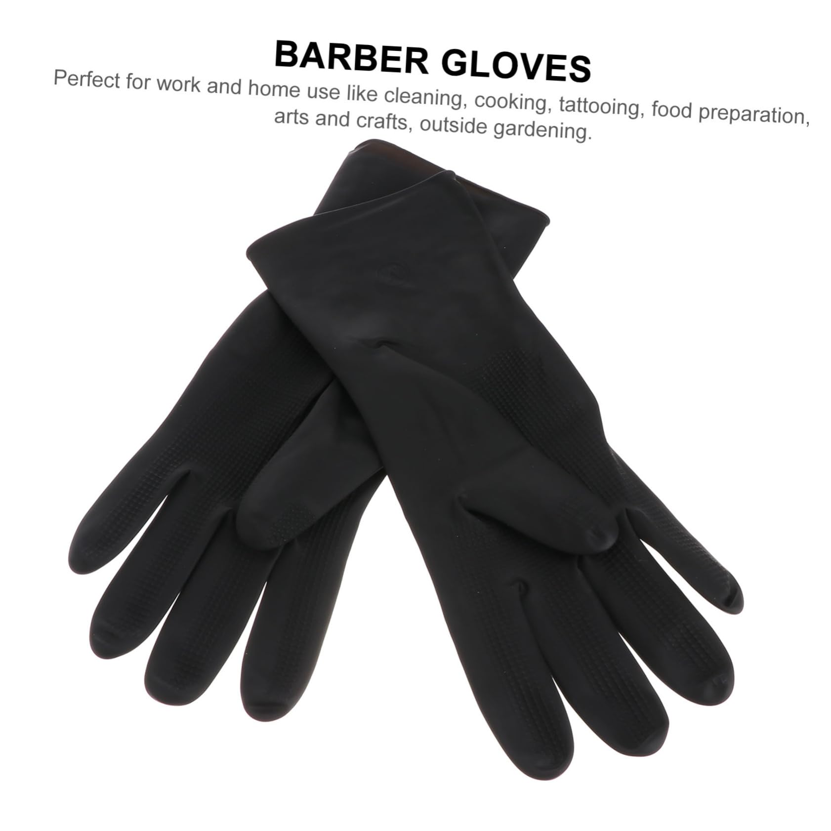 BCOATH Barber Gloves Non-slip Waterproof Hair Shampoo Gloves for Dyeing Cleaning and Cooking Black Made Mitten for Women Men